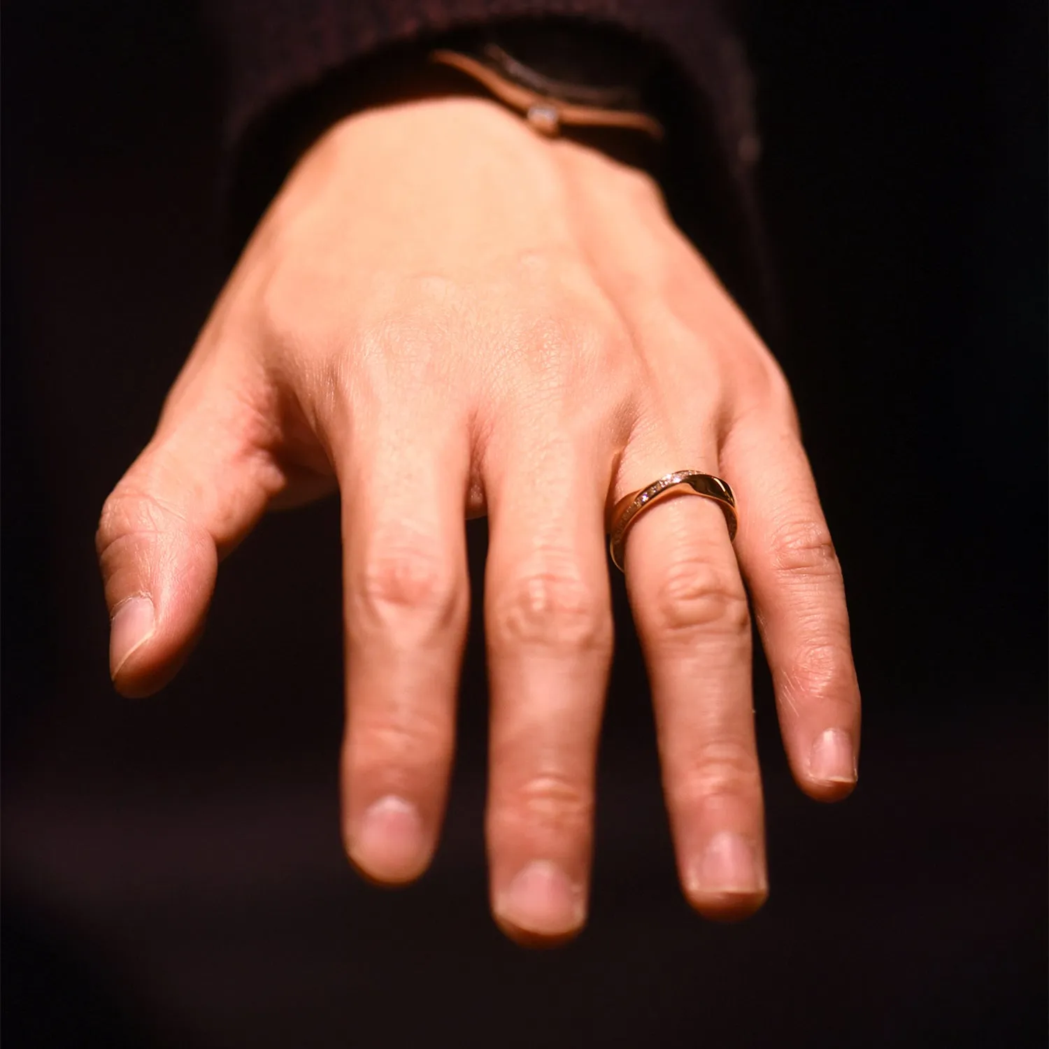 Mobius Strip Diamond Eternity Wide Band