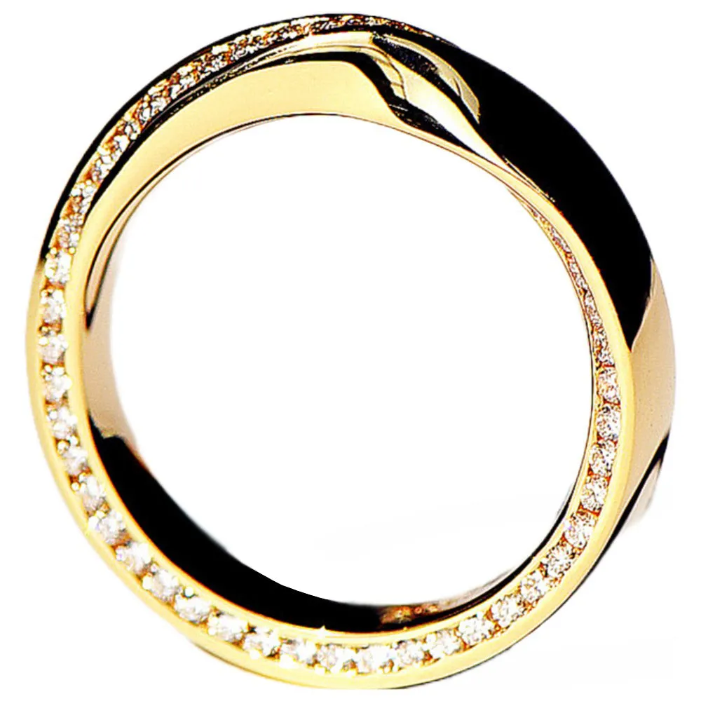Mobius Strip Diamond Eternity Wide Band