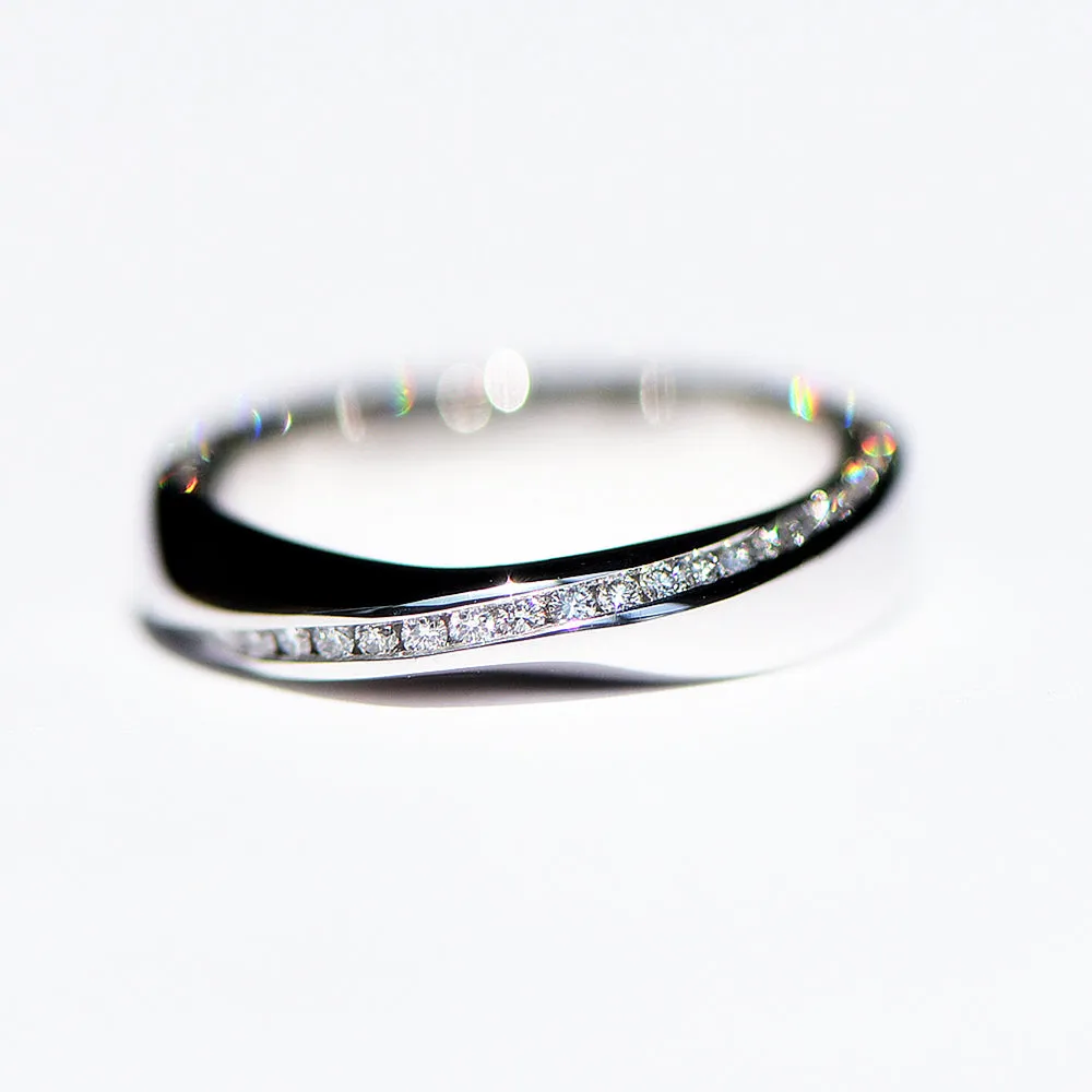 Mobius Strip Diamond Eternity Wide Band