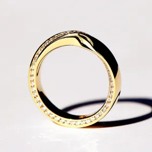 Mobius Strip Diamond Eternity Wide Band