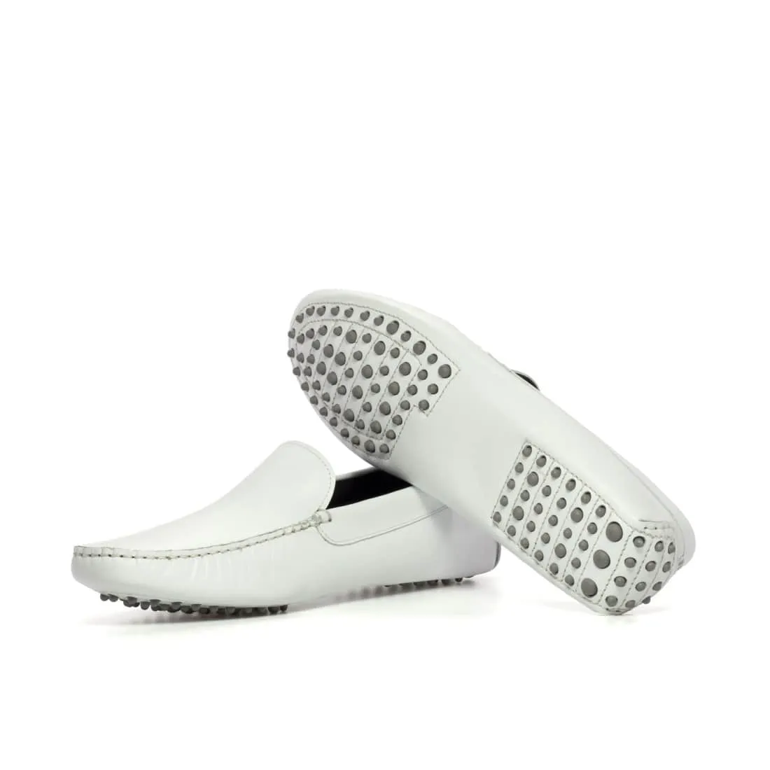 Mocassin Driver en cuir blanc