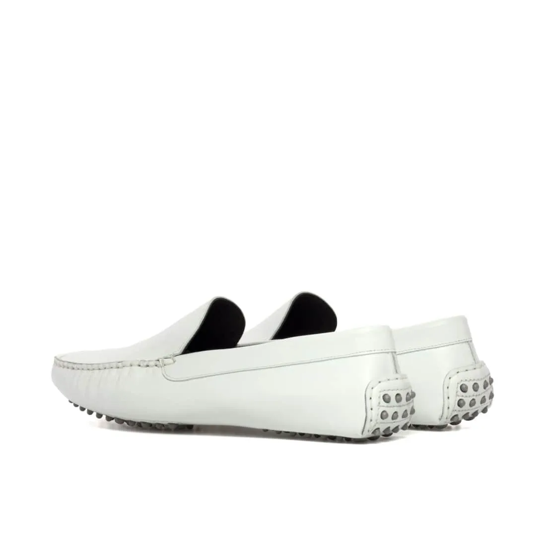 Mocassin Driver en cuir blanc