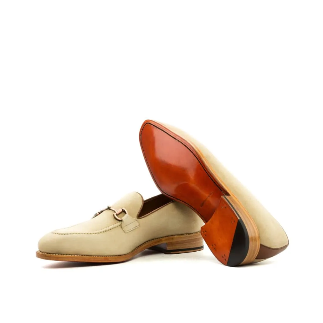 Mocassin à mors en daim beige