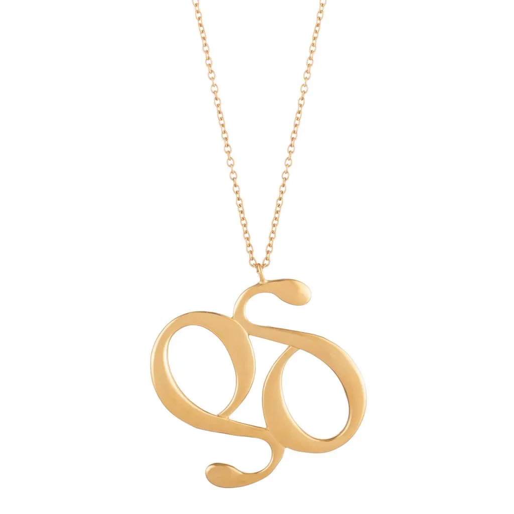 Monogram Gold Pendant Necklace