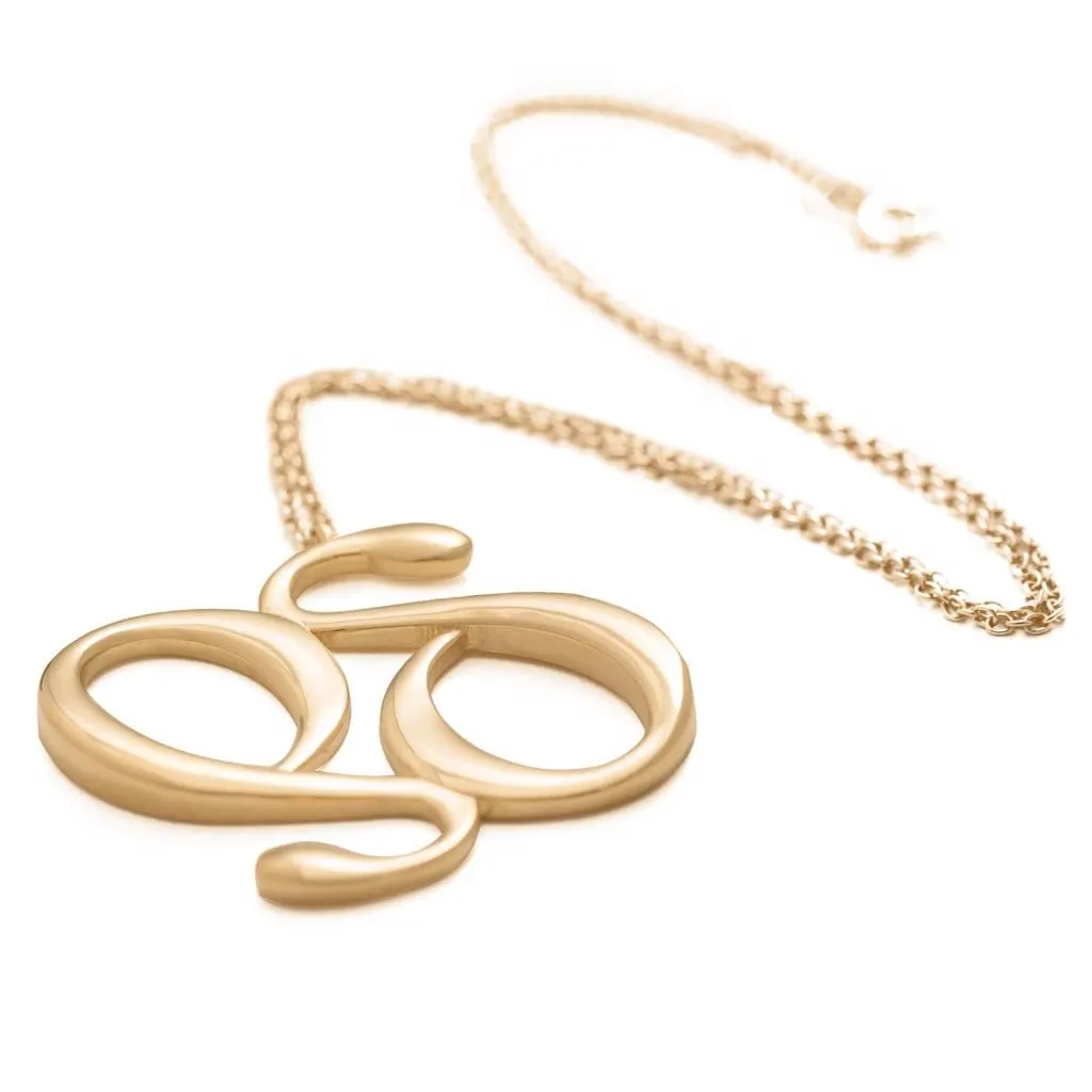 Monogram Gold Pendant Necklace