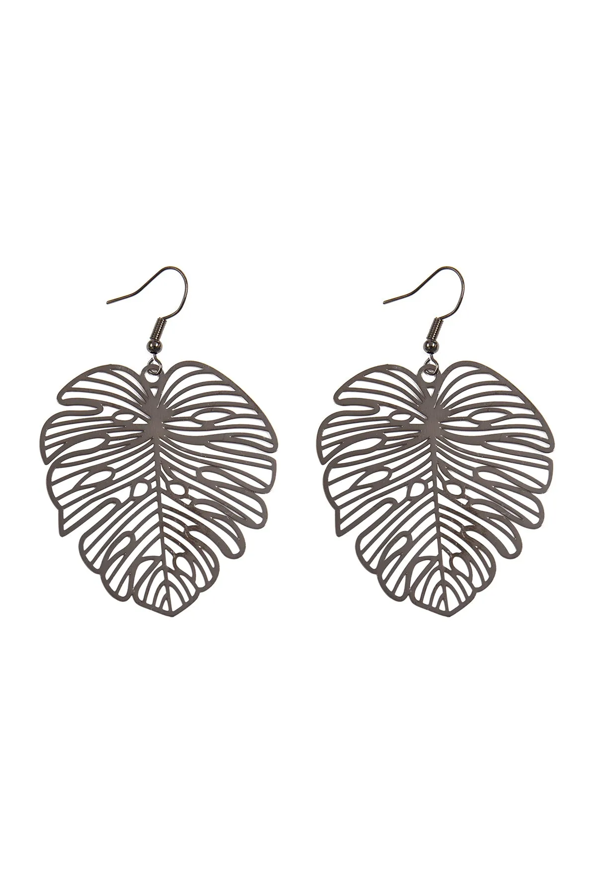 MONSTERA LEAF LASER CUT FILIGREE EARRINGS