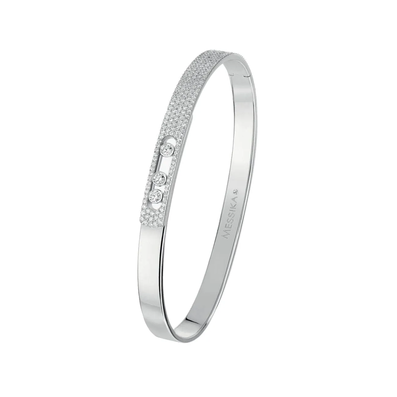 Move Noa 18K White Gold Bangle Pavé