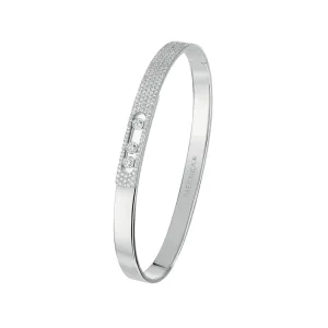 Move Noa 18K White Gold Bangle Pavé