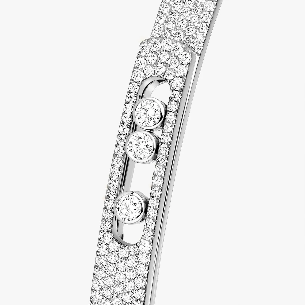 Move Noa 18K White Gold Full Pavé Diamond Bangle Bracelet