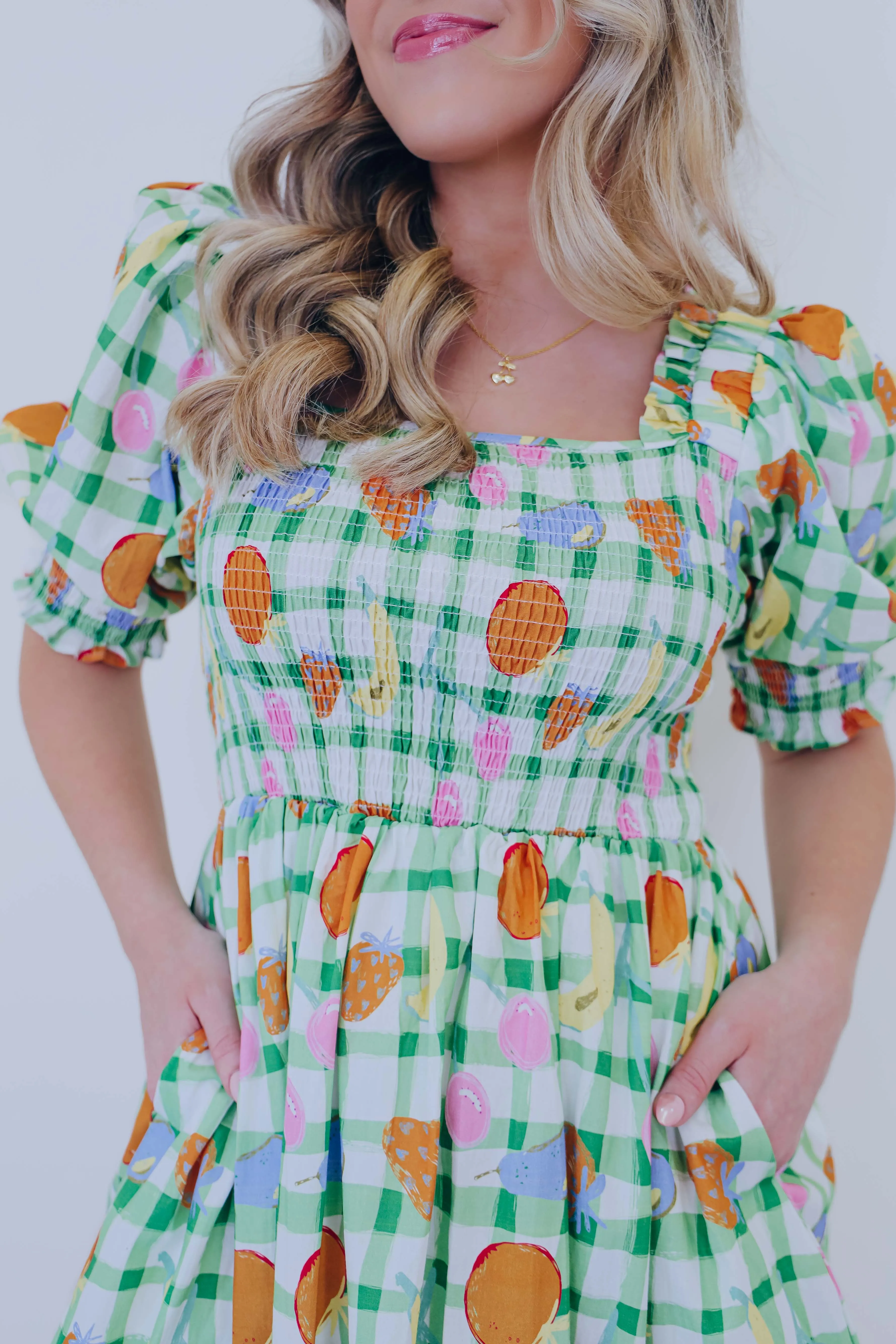 Naturally Sweet Fruit Print Mini Dress