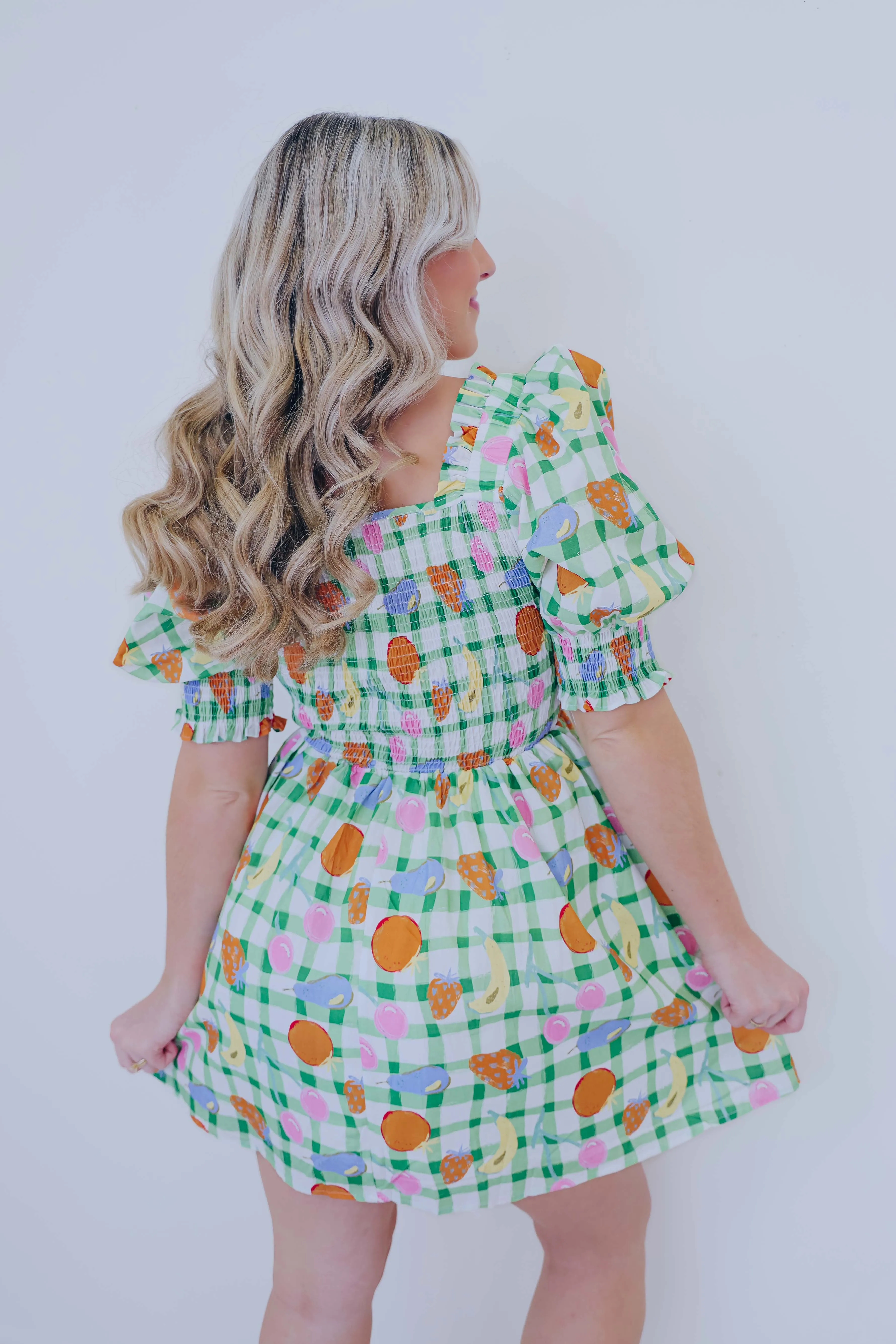 Naturally Sweet Fruit Print Mini Dress