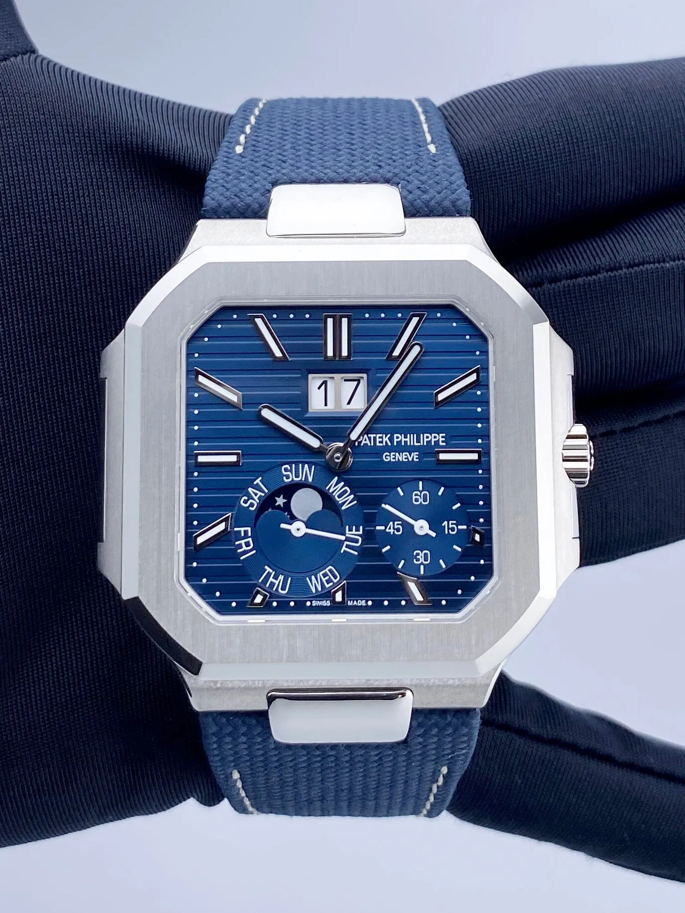 New Patek Philippe Cubitus 5822P Blue Dial Mens Watch Box Papers