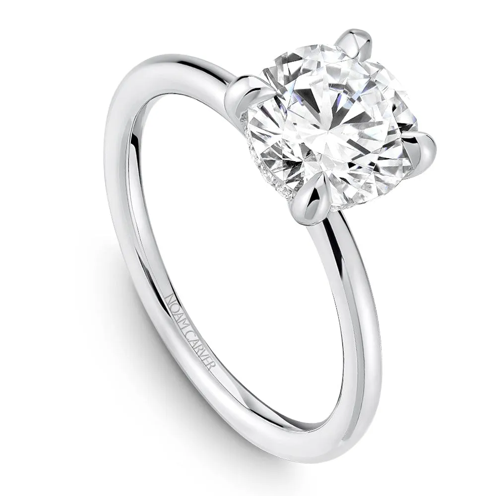 Noam Carver Platinum 1.70ct Round Solitaire with Hidden Halo Diamond Engagement Ring
