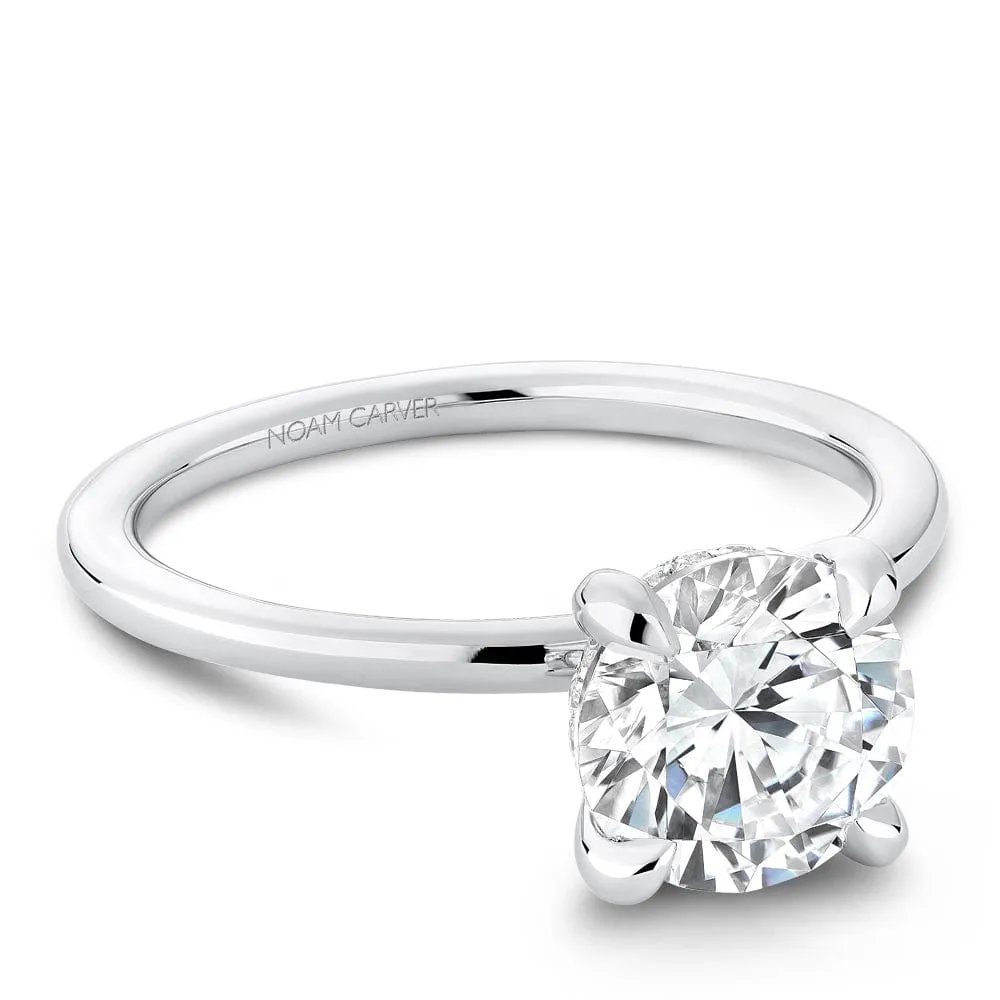 Noam Carver Platinum 1.70ct Round Solitaire with Hidden Halo Diamond Engagement Ring