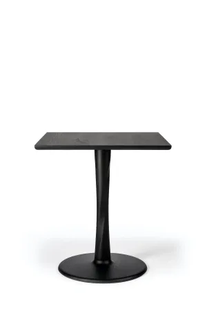 Oak Torsion Square Black Dining Table