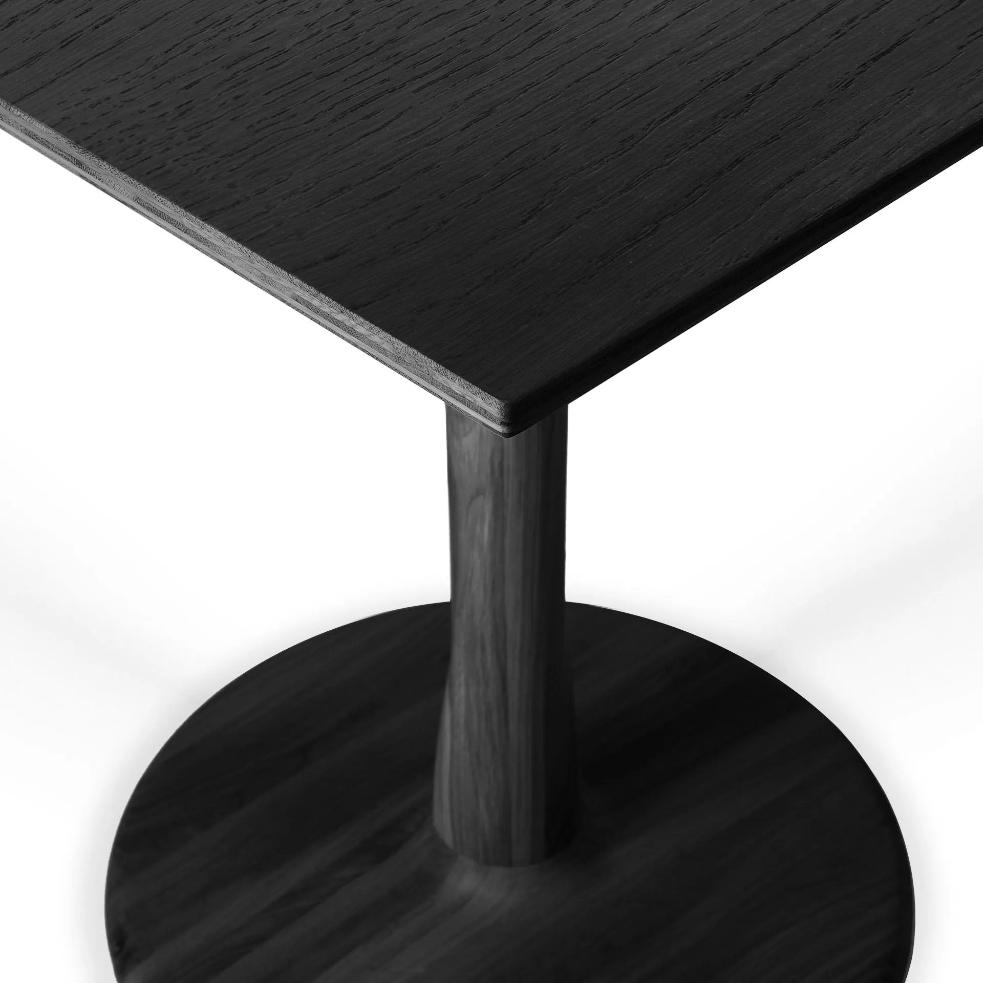 Oak Torsion Square Black Dining Table