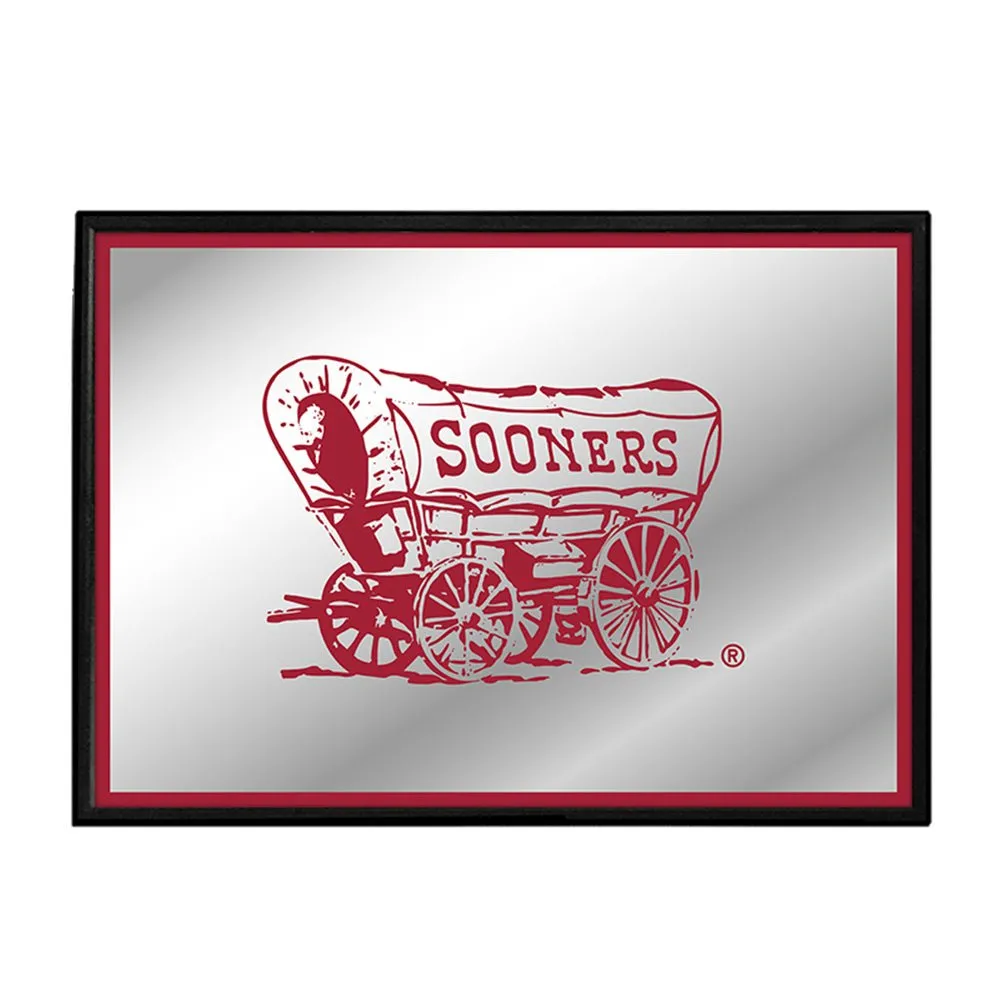 Oklahoma Sooners: Wagon - Framed Mirrored Wall Sign