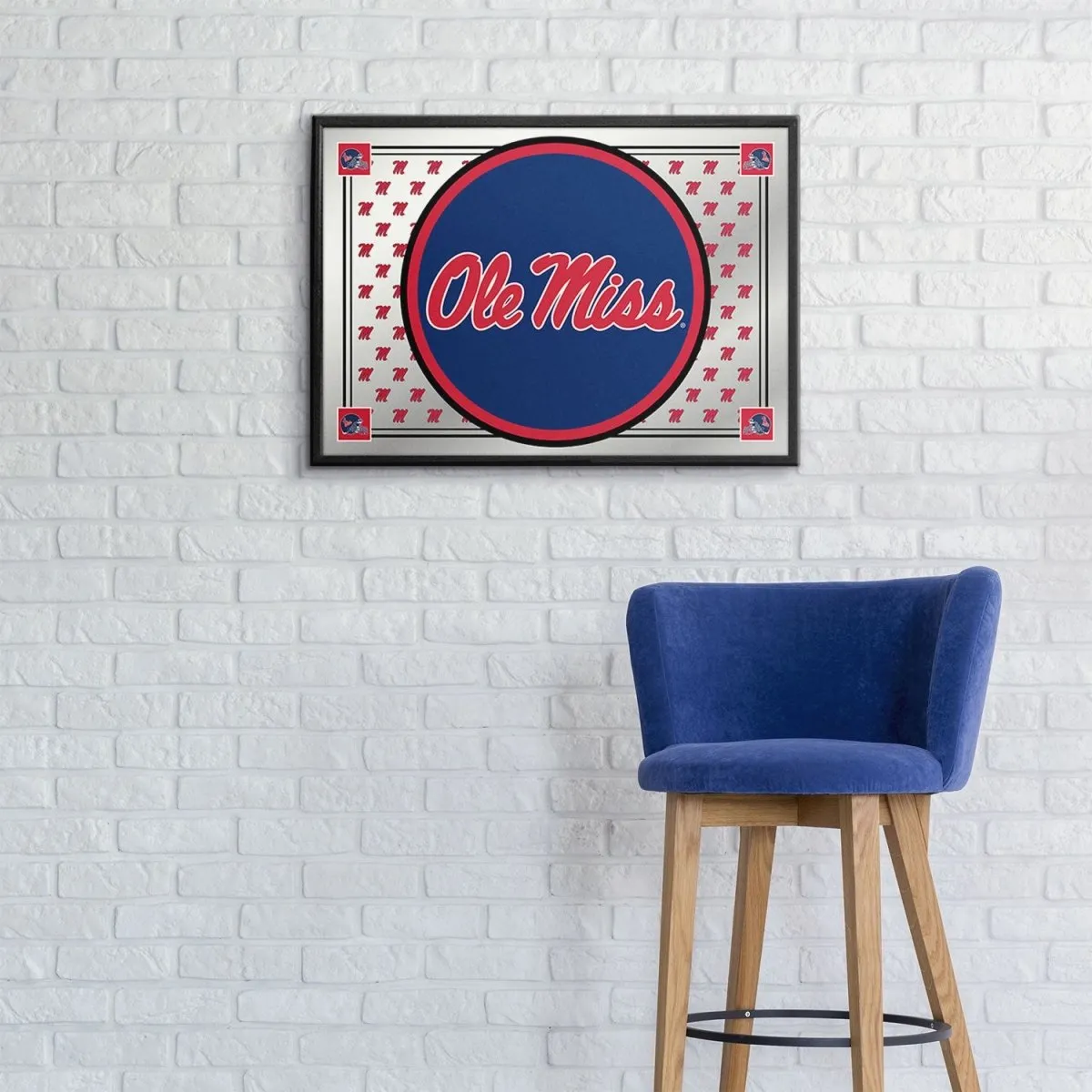 Ole Miss Rebels: Team Spirit - Framed Mirrored Wall Sign