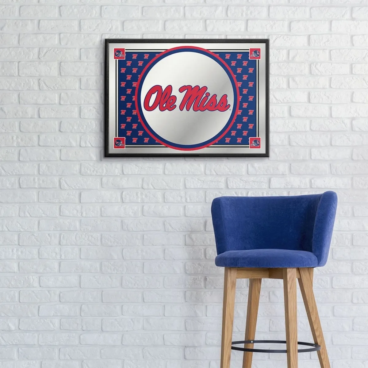 Ole Miss Rebels: Team Spirit - Framed Mirrored Wall Sign