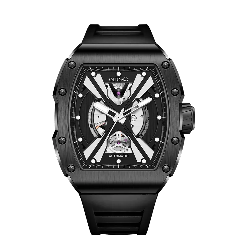 OLTO-8 EXPLORE-X Skeleton Automatic Watch Black