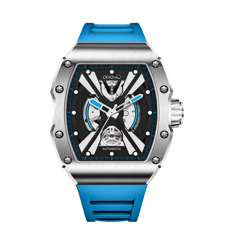 OLTO-8 EXPLORE-X Skeleton Automatic Watch Blue