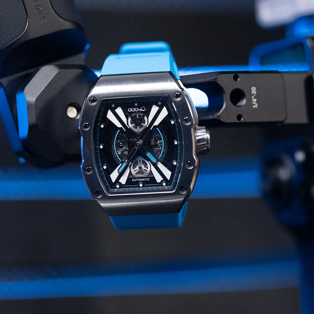 OLTO-8 EXPLORE-X Skeleton Automatic Watch Blue