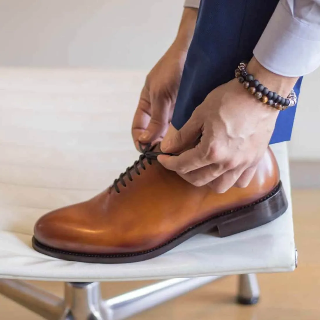 One Cut en cuir marron clair