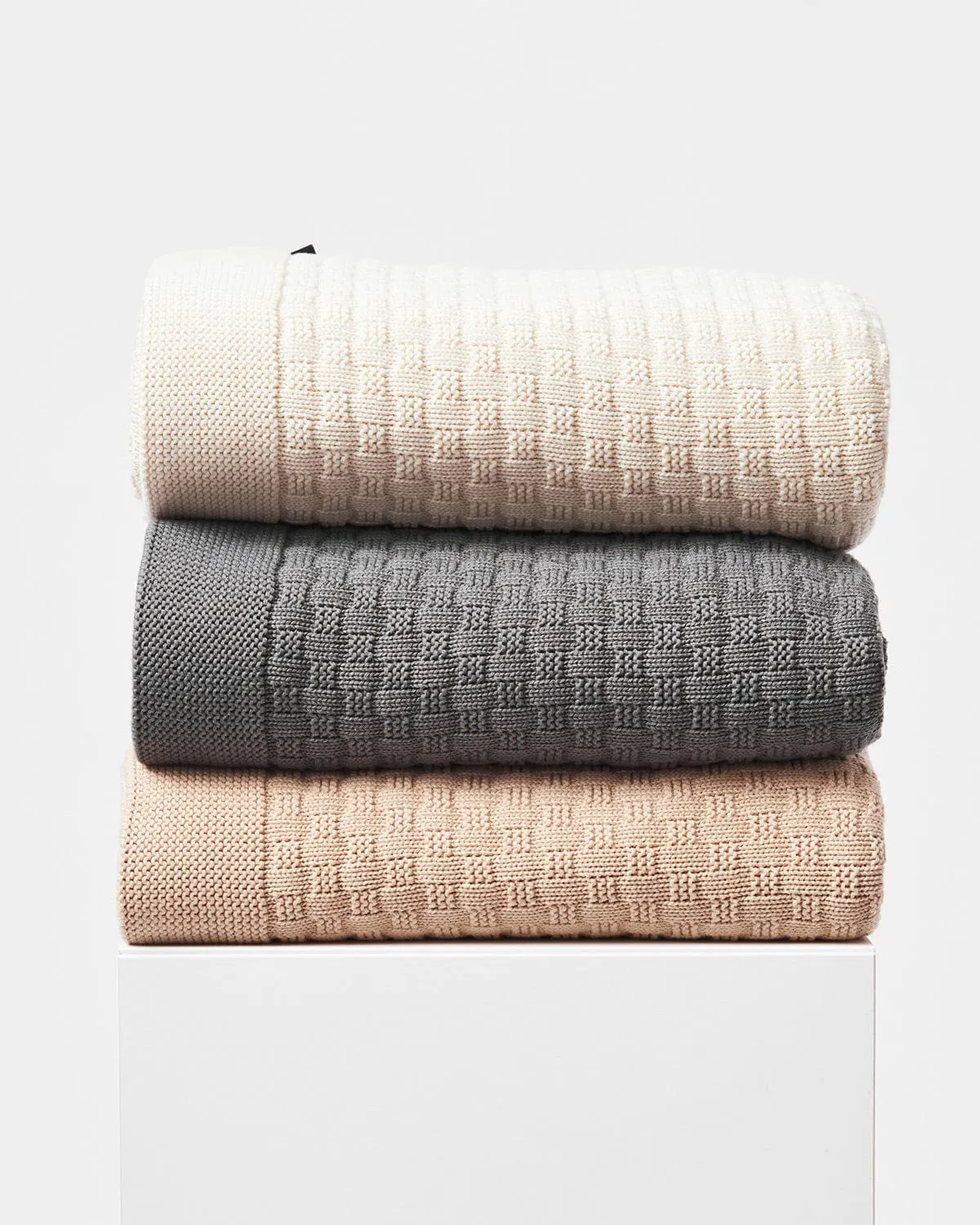 Organic Cotton Knitted Blanket | Sand