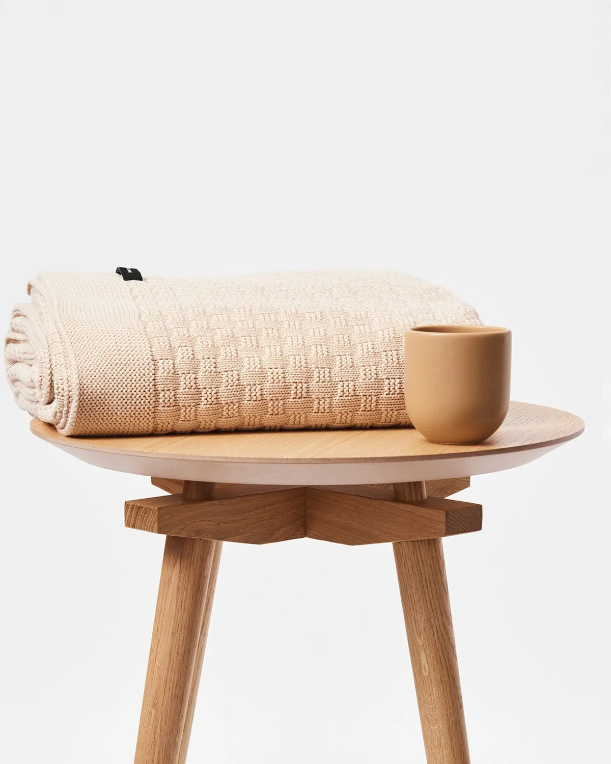 Organic Cotton Knitted Blanket | Sand