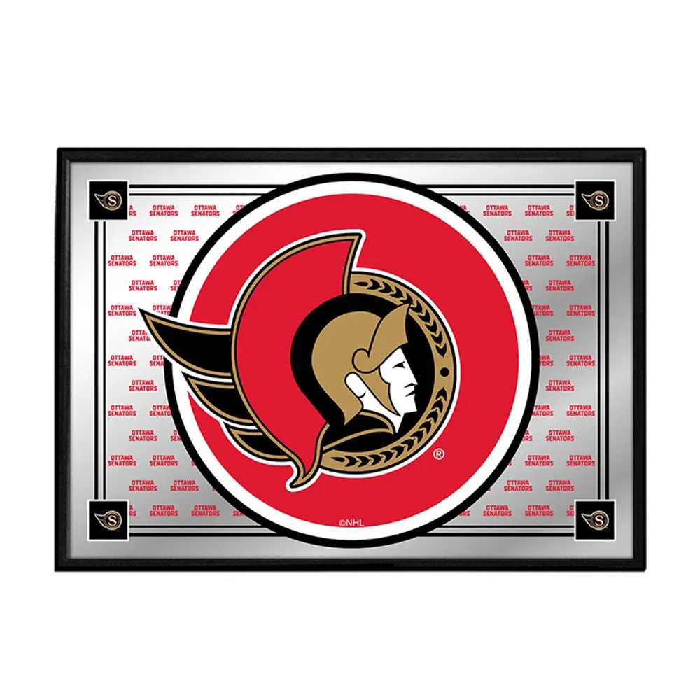 Ottawa Senators: Team Spirit - Framed Mirrored Wall Sign