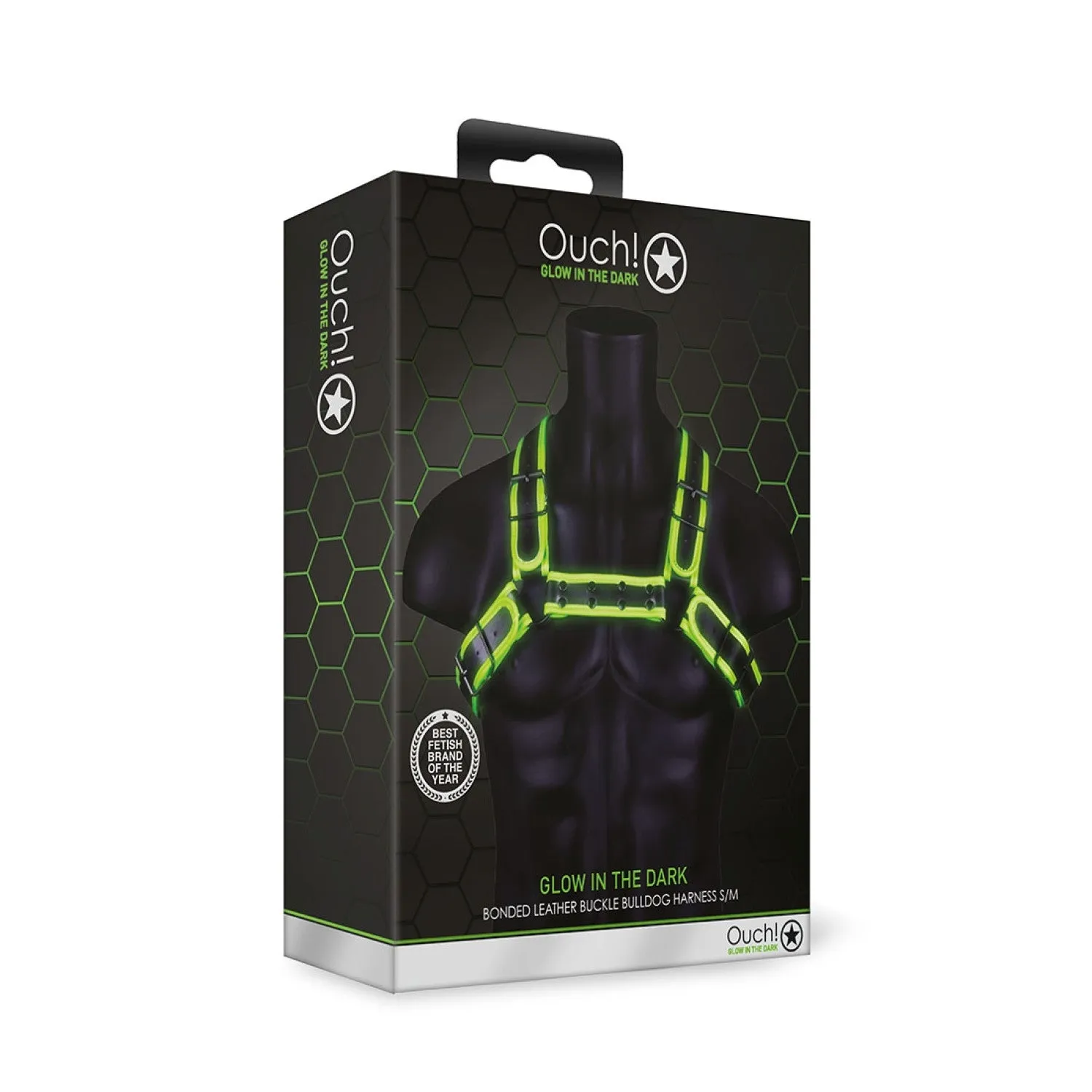 Ouch! Glow in the Dark Bulldog Harnais avec boucle