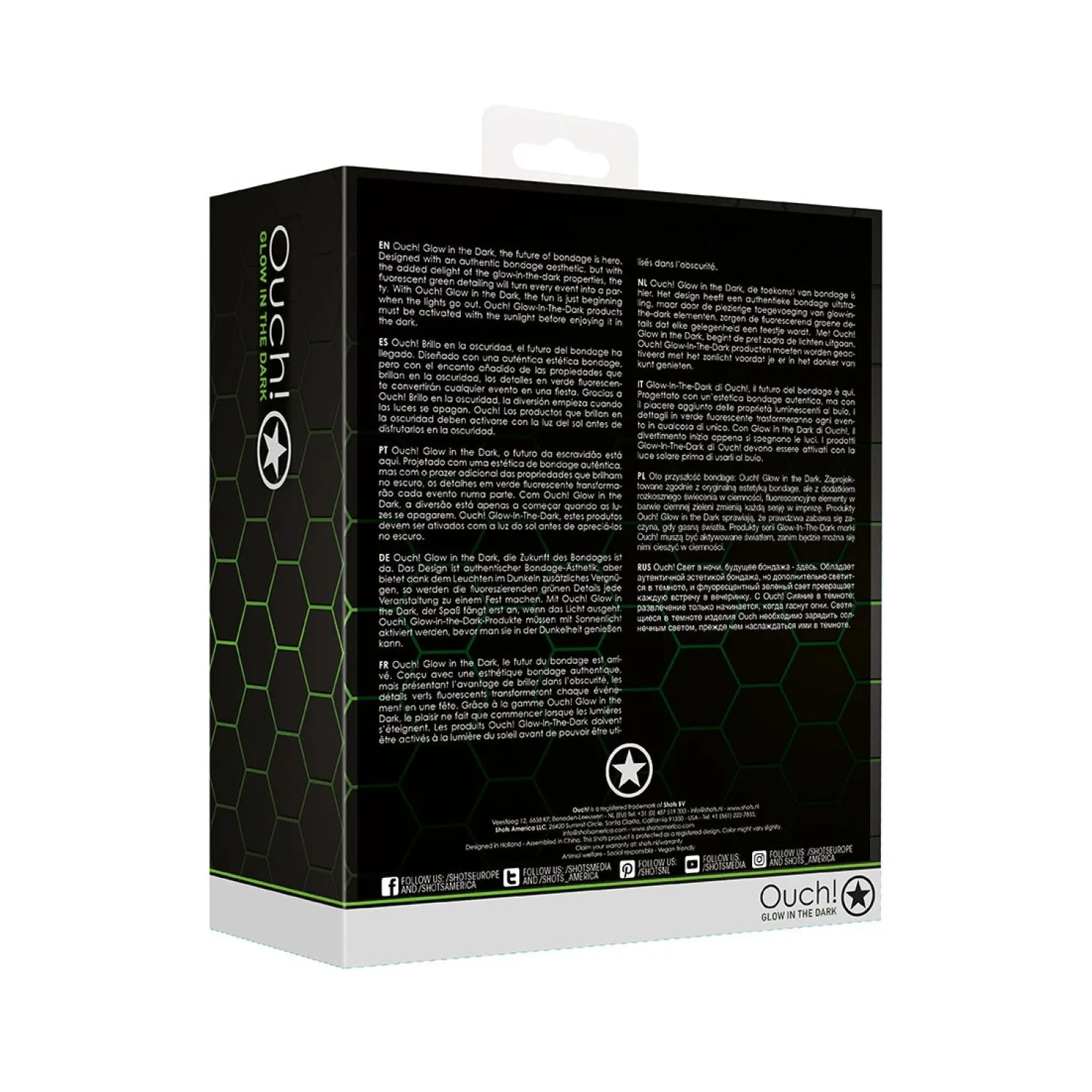 Ouch! Glow in the Dark Kit de fixation pour Bed Cuffs