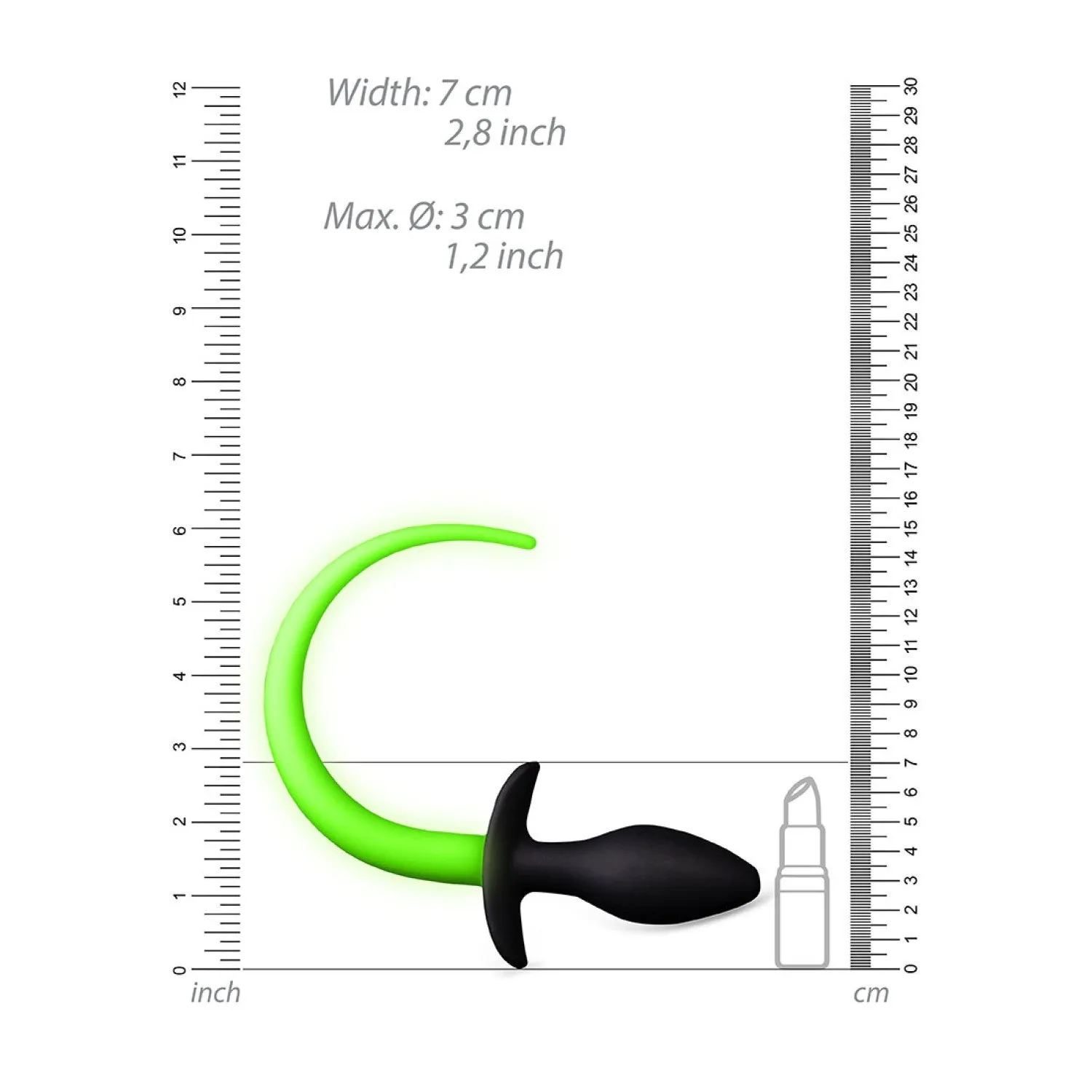 Ouch! Glow in the Dark Puppy Plug Anal Avec Queue 30 Cm