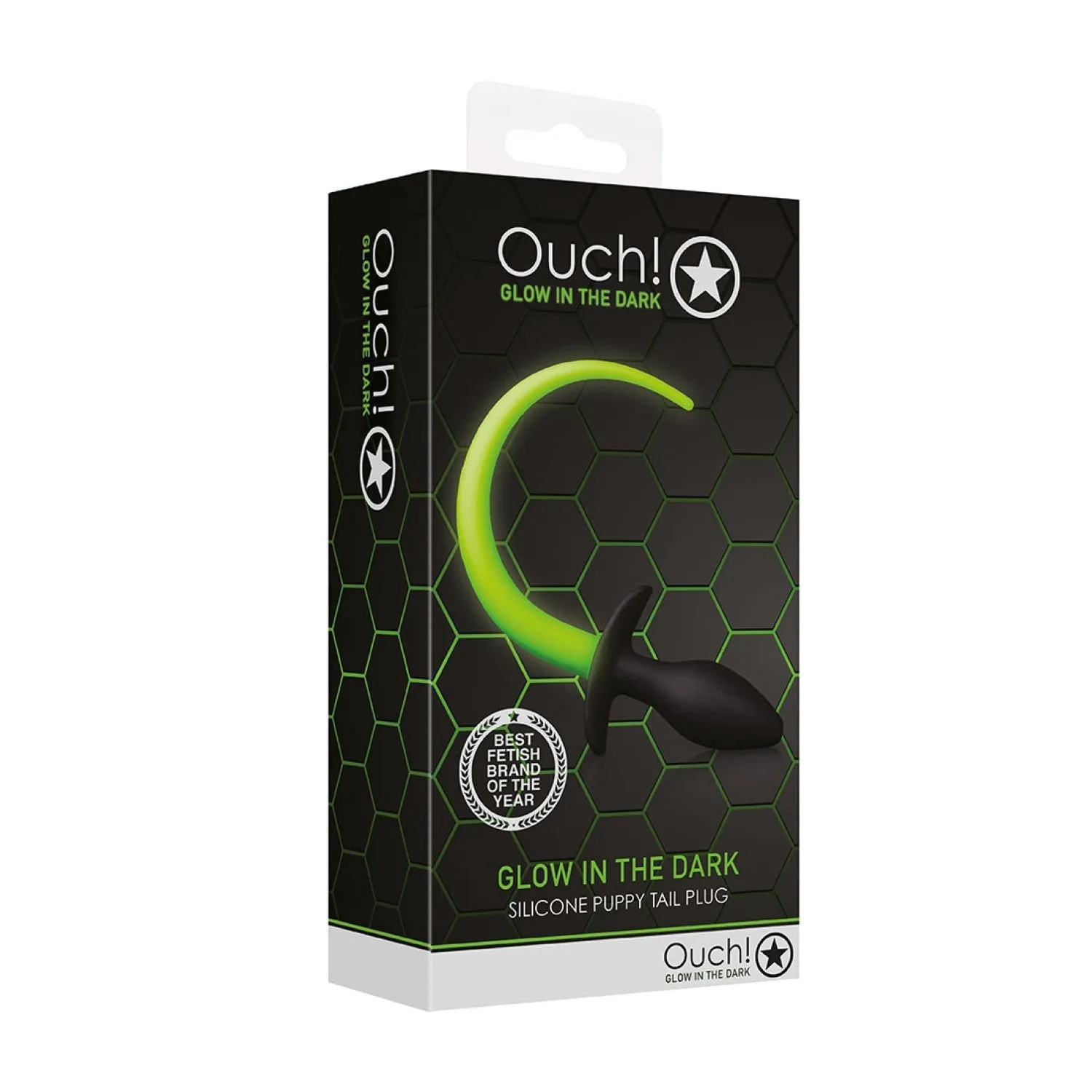 Ouch! Glow in the Dark Puppy Plug Anal Avec Queue 30 Cm