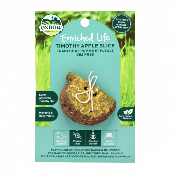 Oxbow Enriched Life Timothy Apple Slice Chew Toy for Small Animals