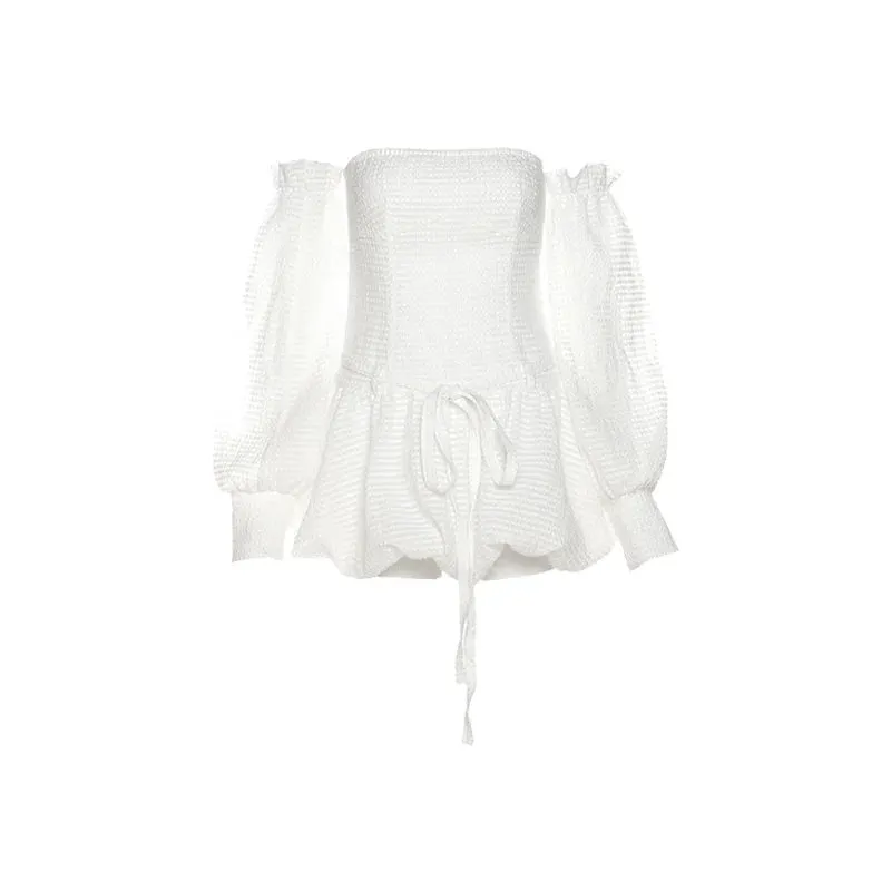 Party Retro Princess Mini Dress Intellectual Elegant Avant-Garde Women Strapless Dress w/ Matching Shorts & Sleeves