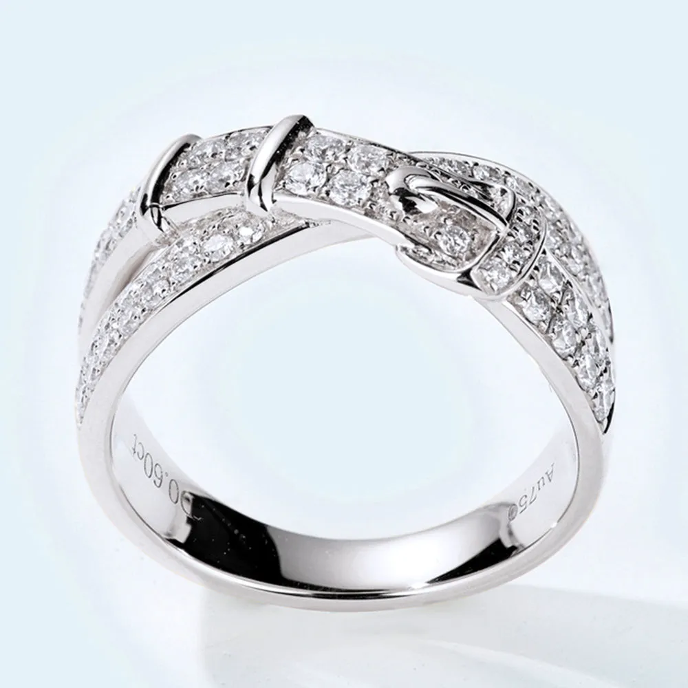 Pave Diamond Belt Buckle Ring
