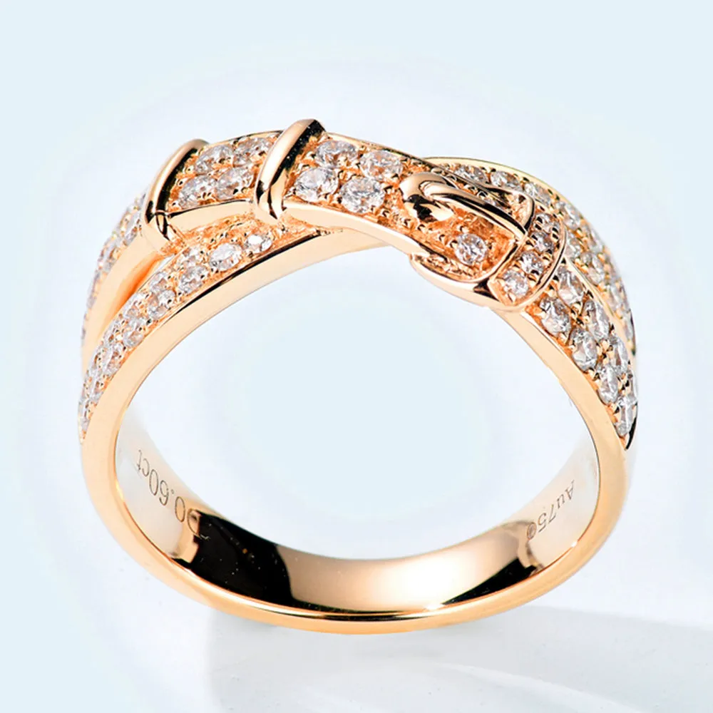 Pave Diamond Belt Buckle Ring