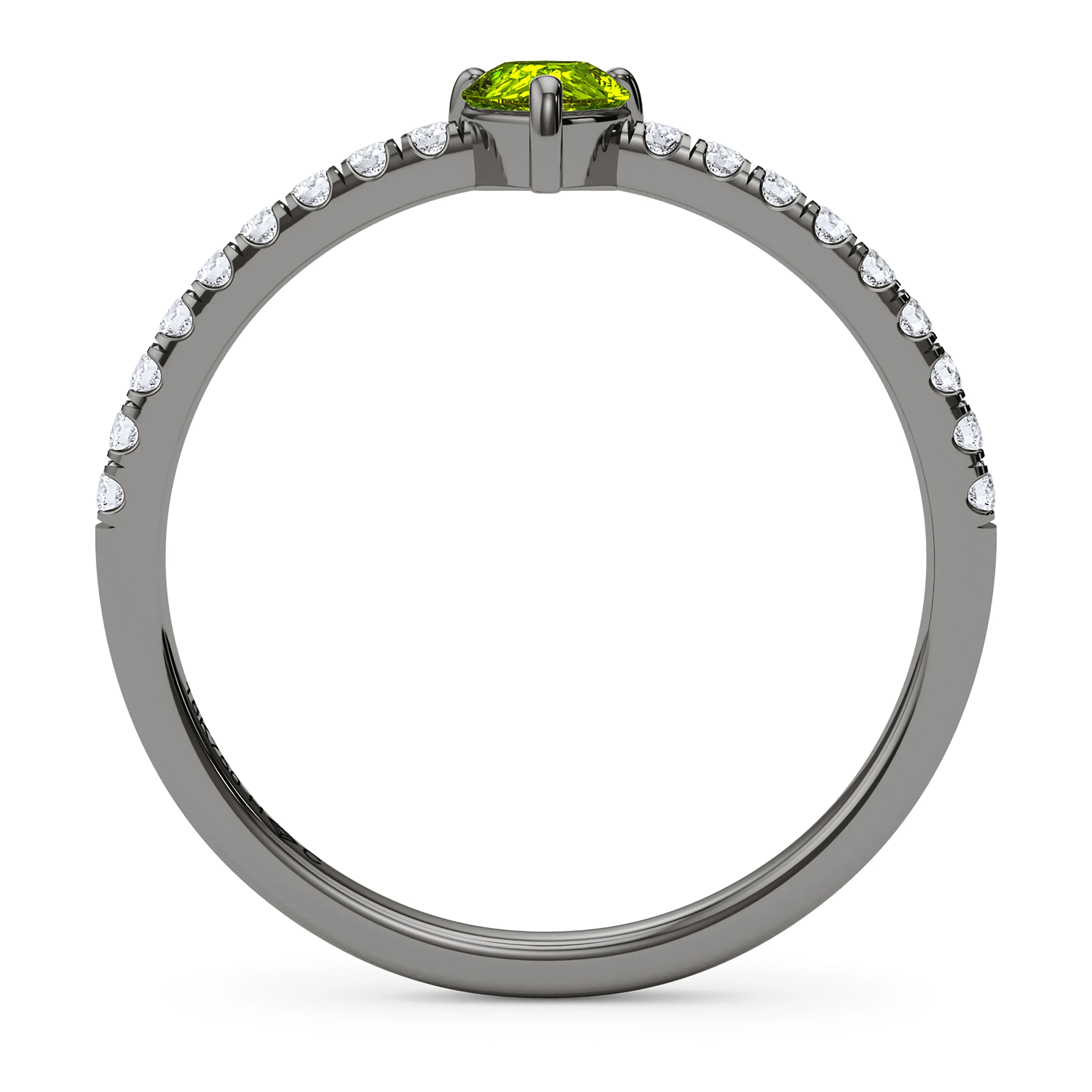 Pear Birthstone and Pave Lab Grown Diamond Ring