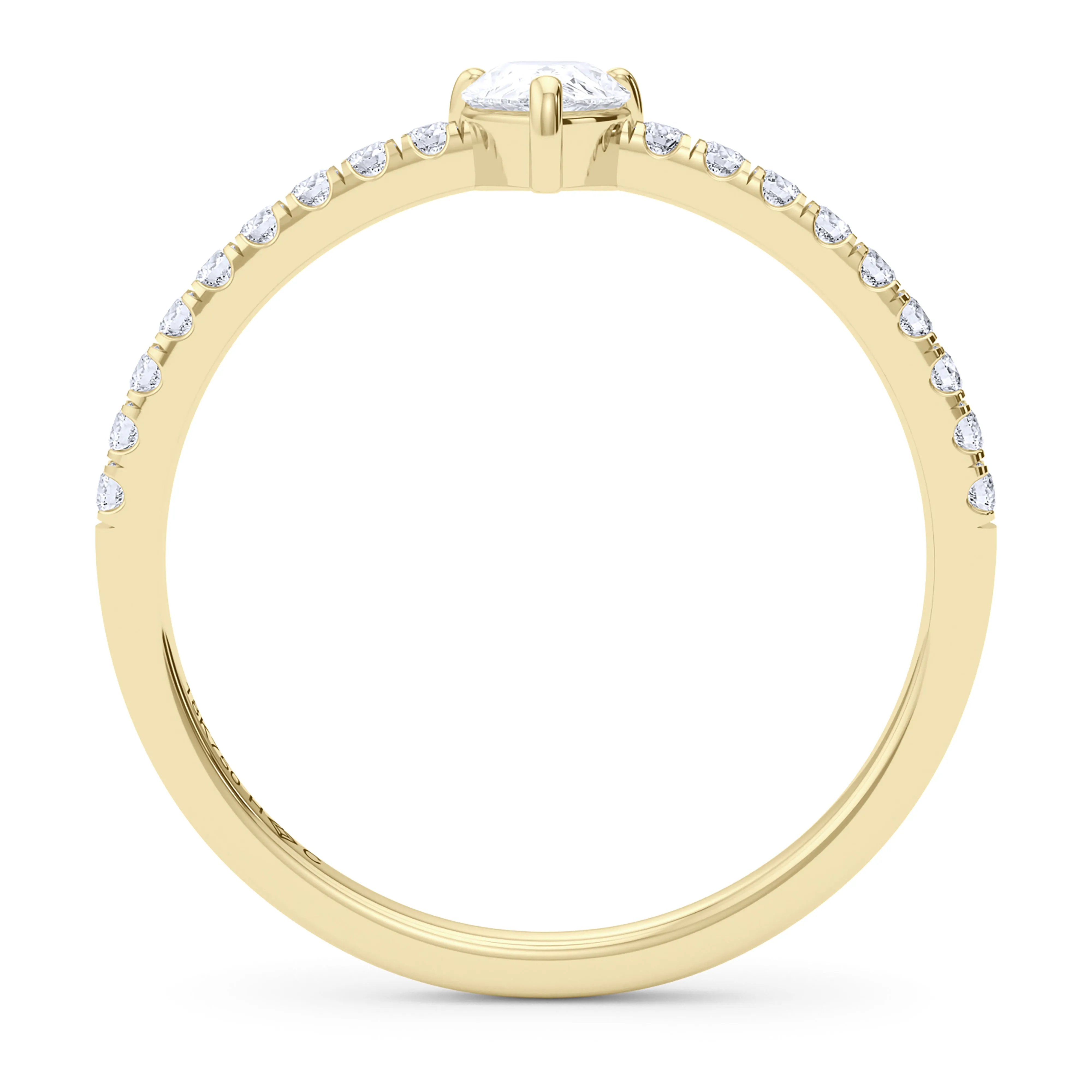 Pear Birthstone and Pave Lab Grown Diamond Ring