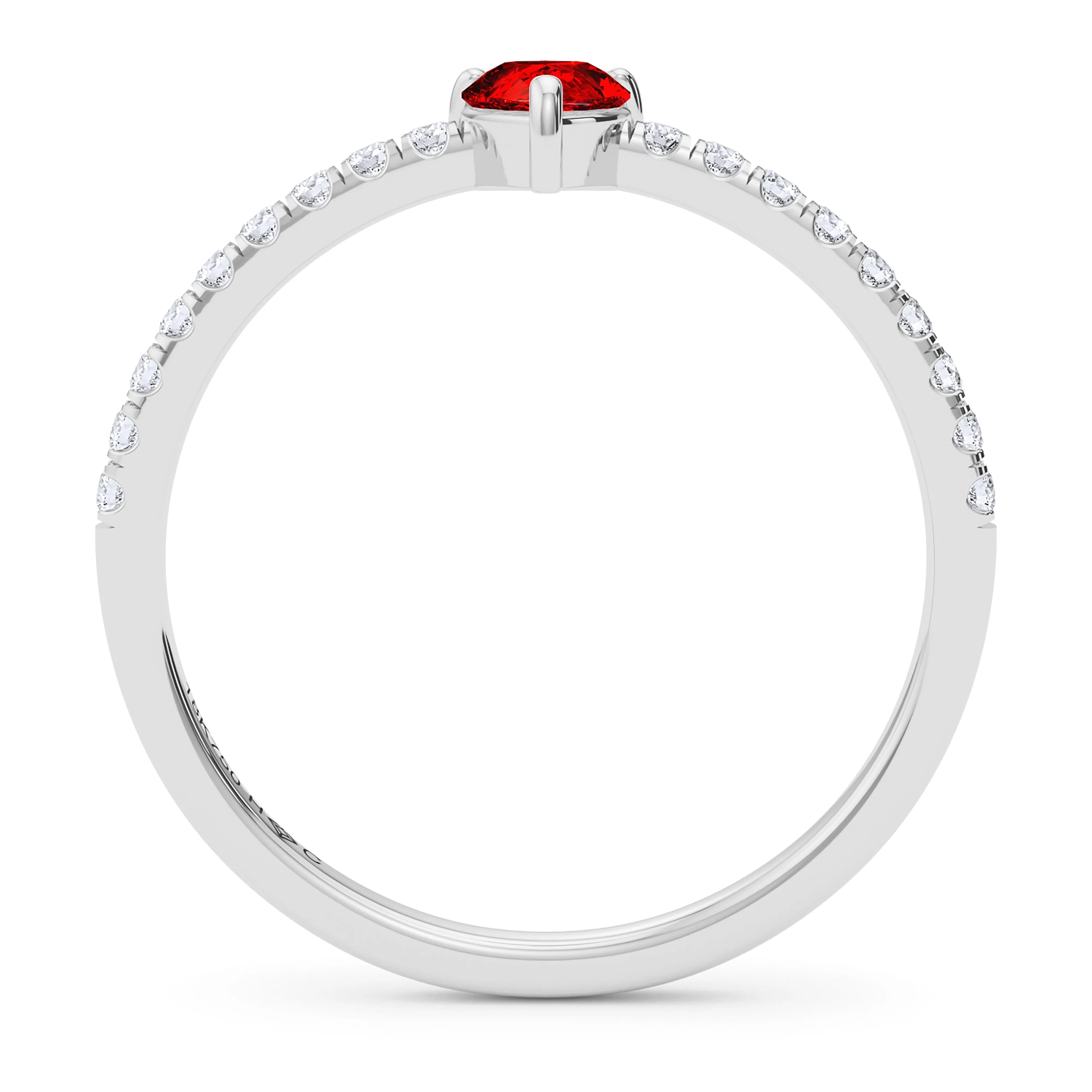 Pear Birthstone and Pave Lab Grown Diamond Ring