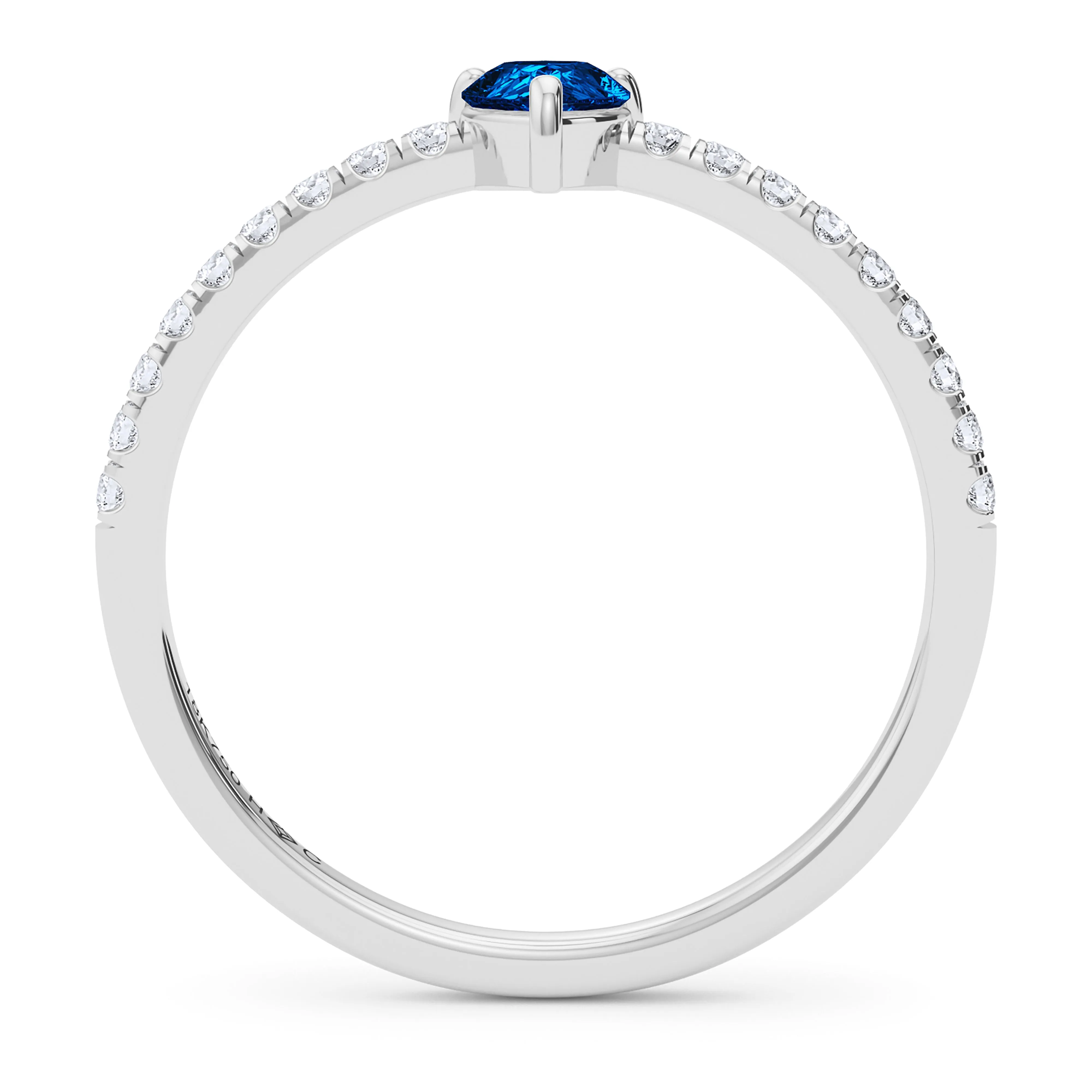 Pear Birthstone and Pave Lab Grown Diamond Ring