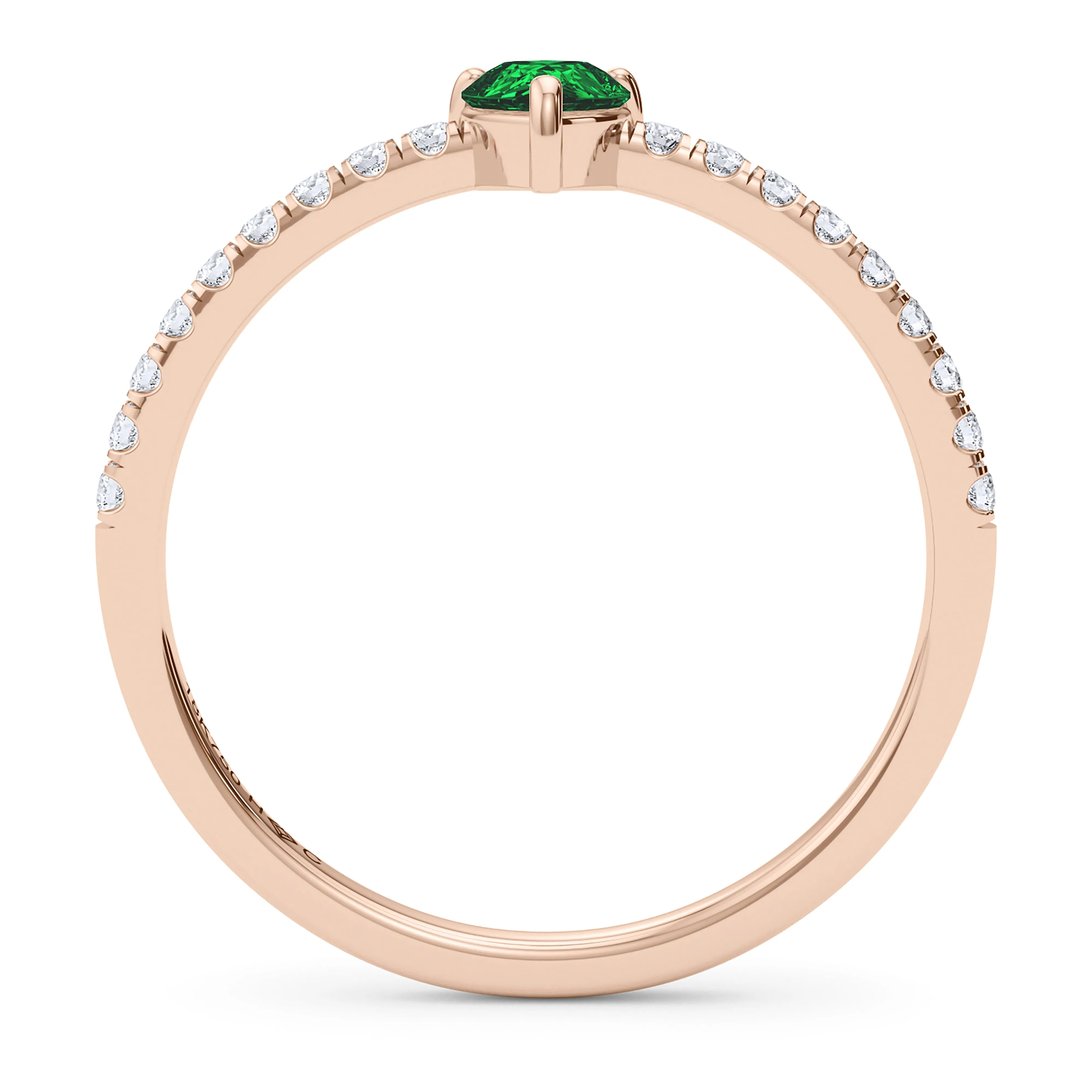 Pear Birthstone and Pave Lab Grown Diamond Ring