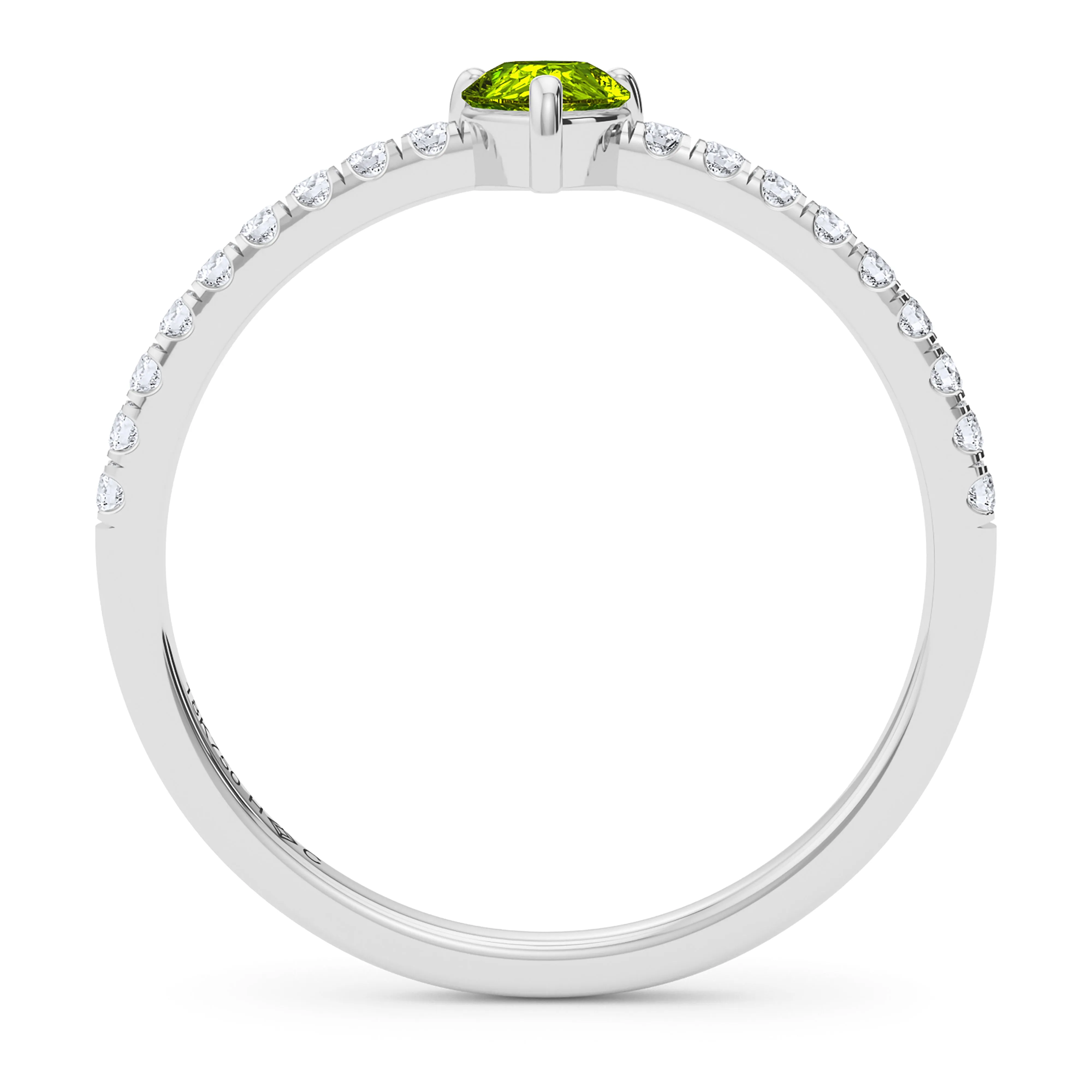 Pear Birthstone and Pave Lab Grown Diamond Ring