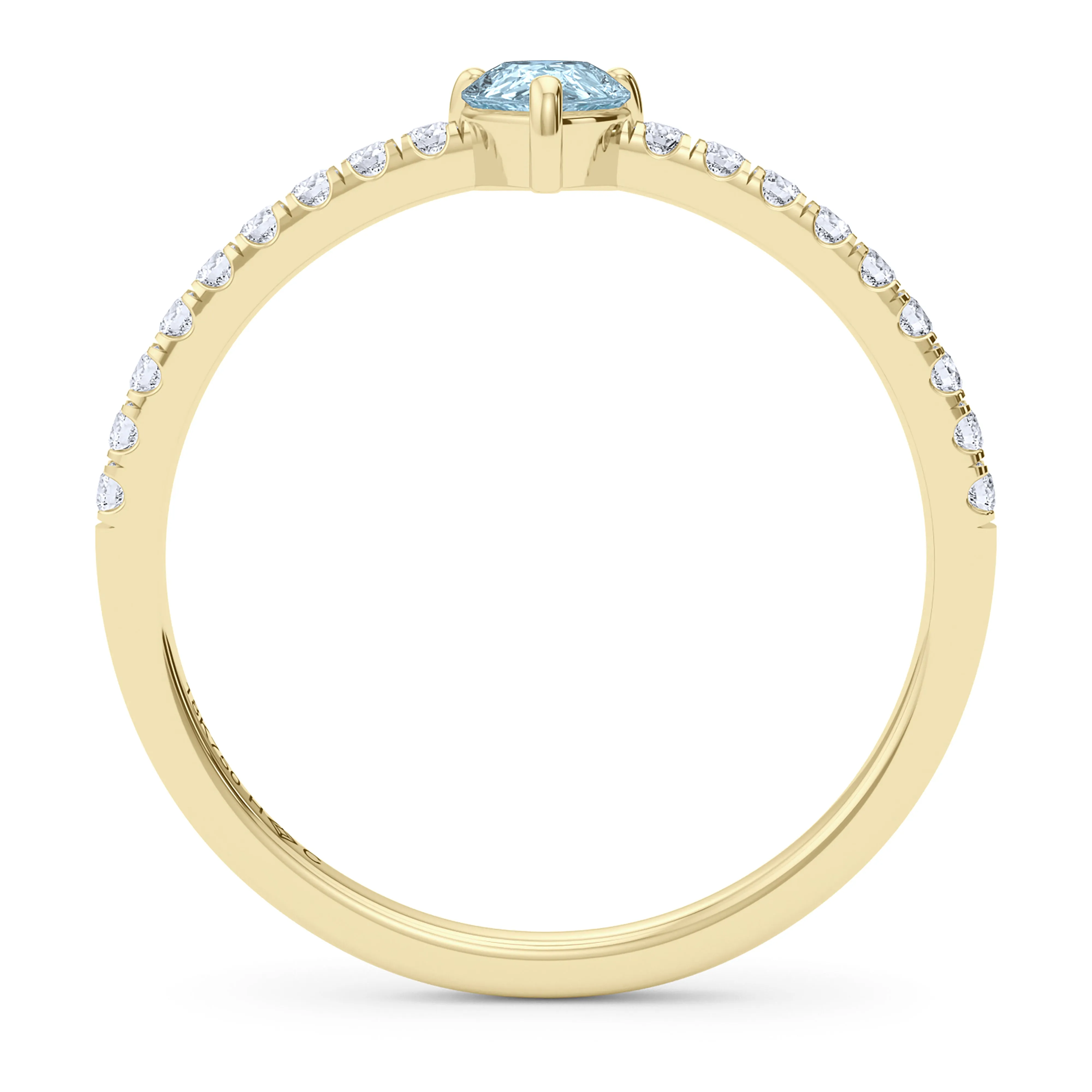 Pear Birthstone and Pave Lab Grown Diamond Ring
