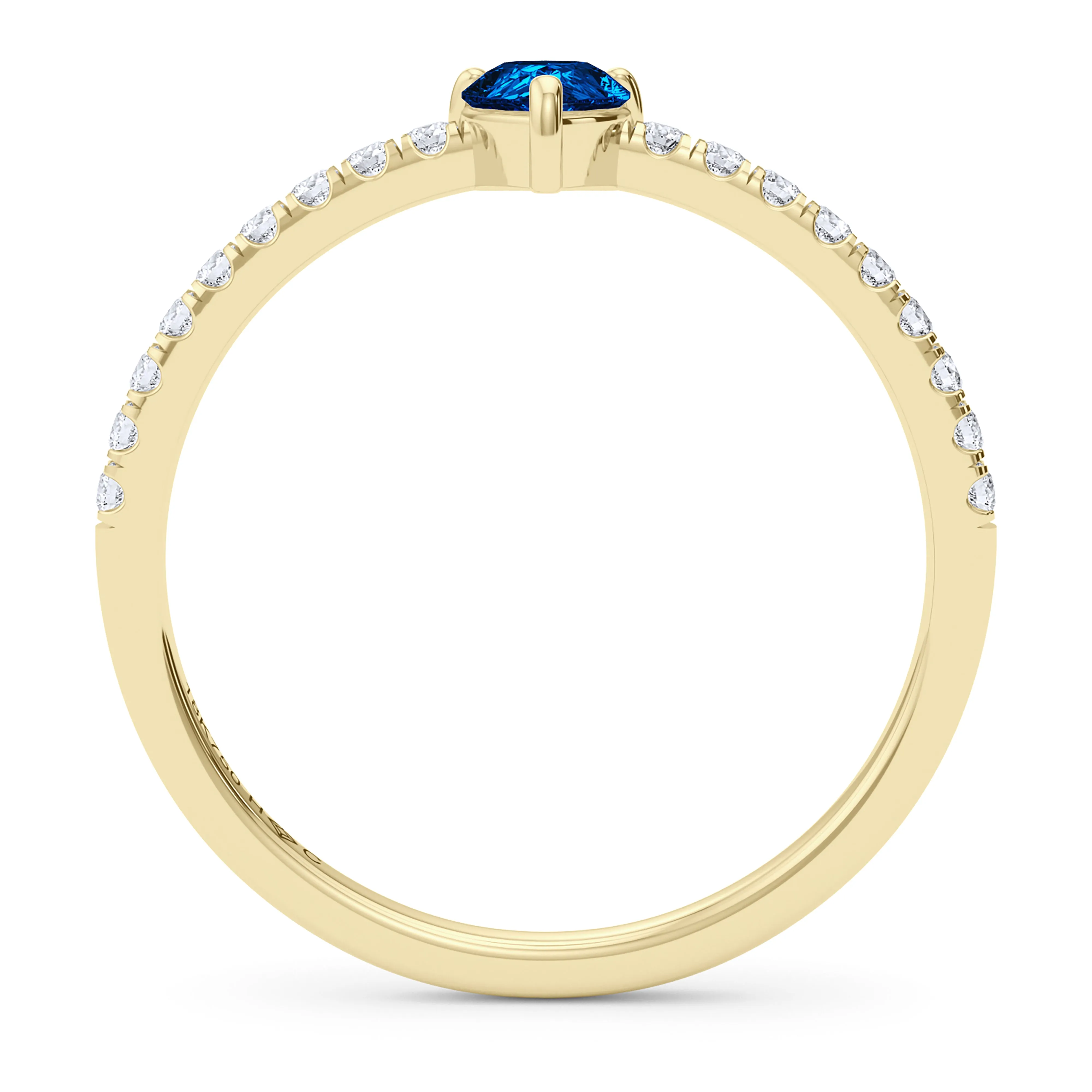 Pear Birthstone and Pave Lab Grown Diamond Ring