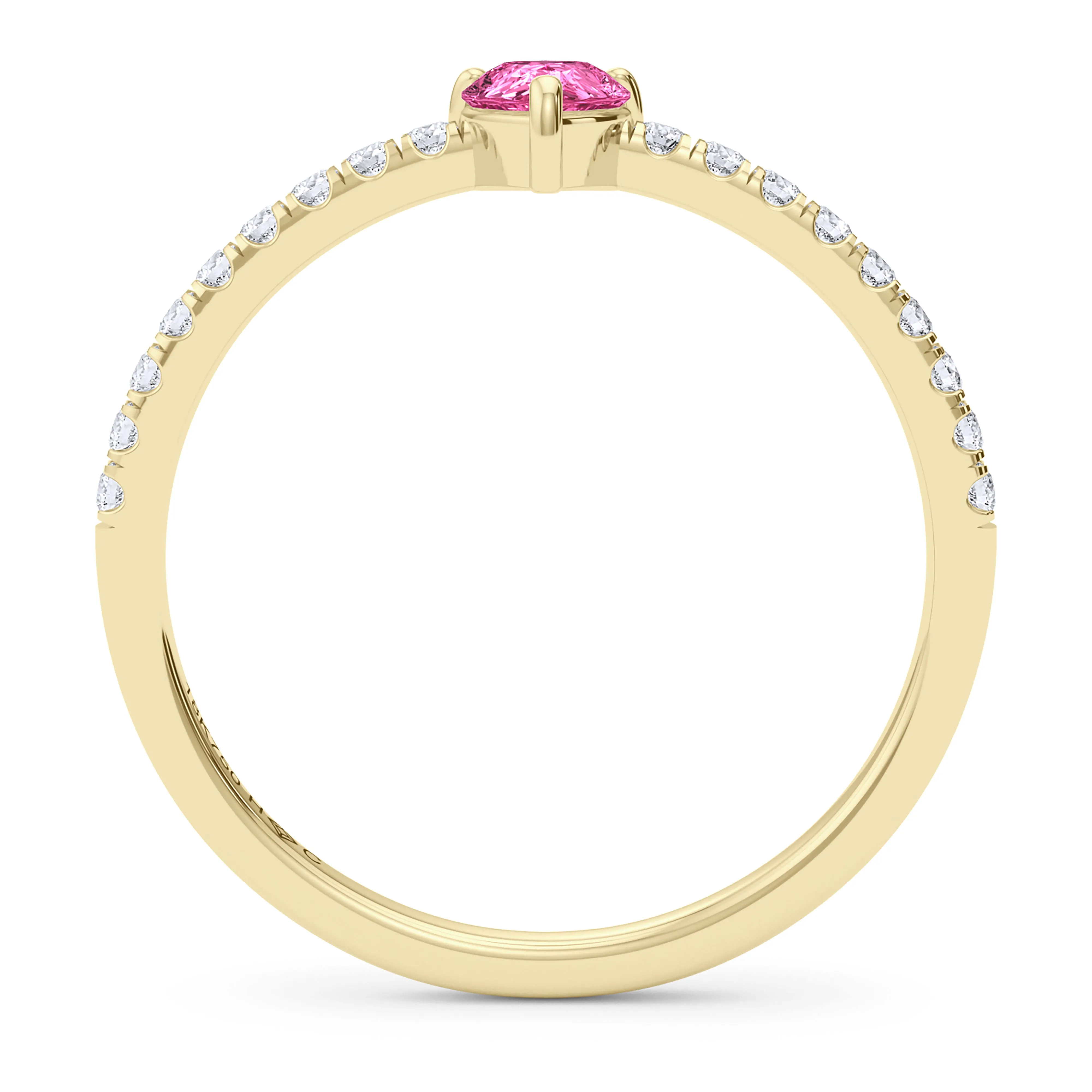 Pear Birthstone and Pave Lab Grown Diamond Ring