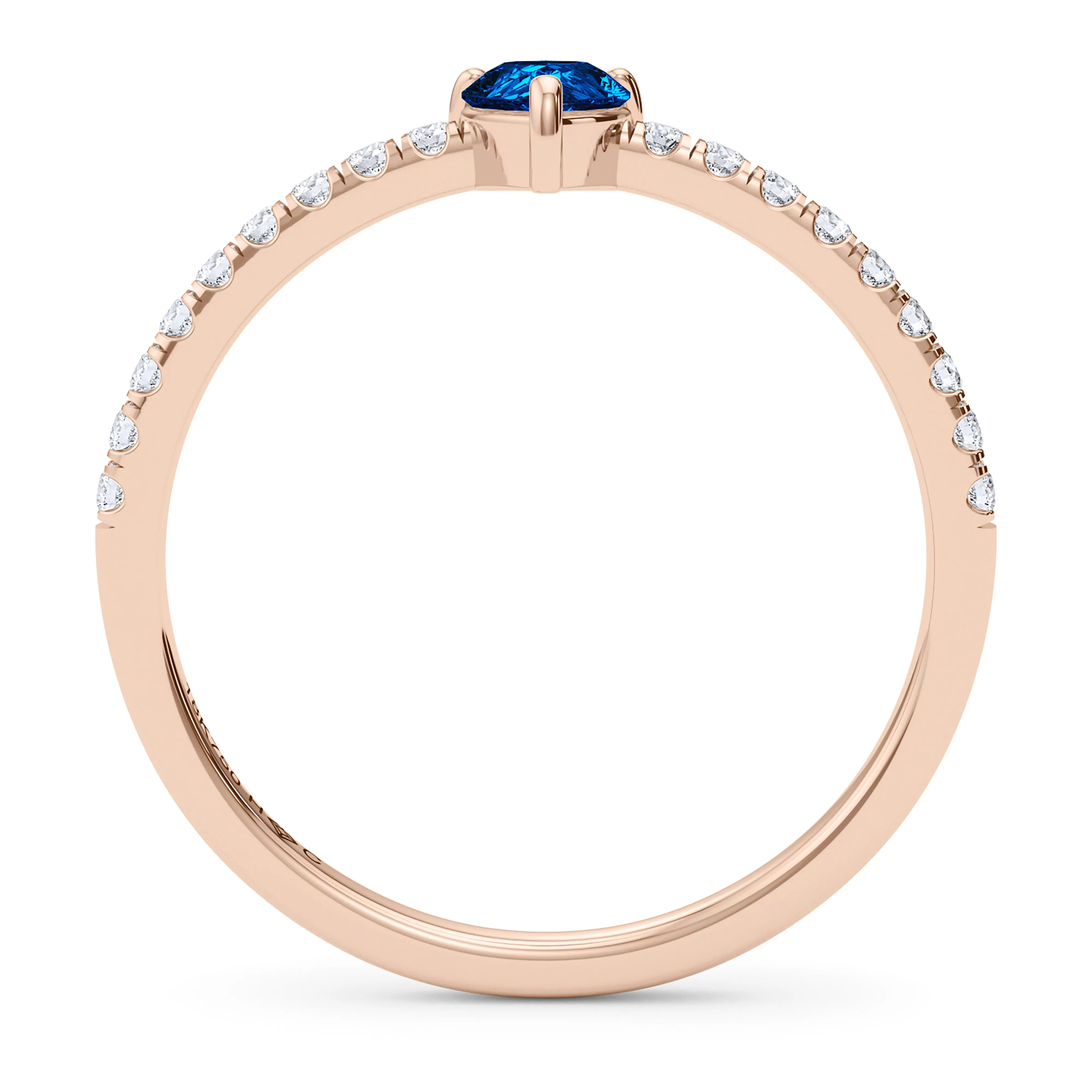 Pear Birthstone and Pave Lab Grown Diamond Ring