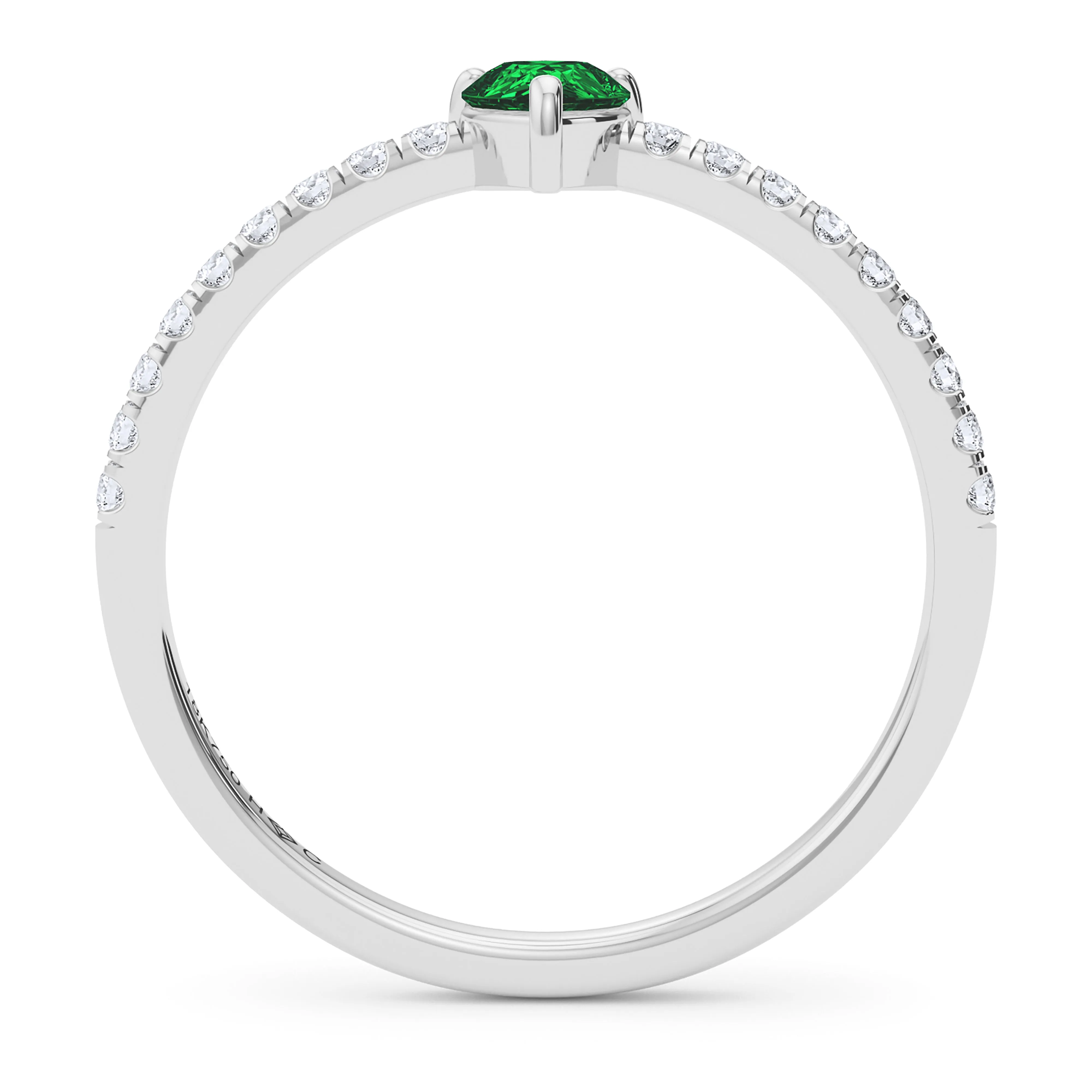 Pear Birthstone and Pave Lab Grown Diamond Ring