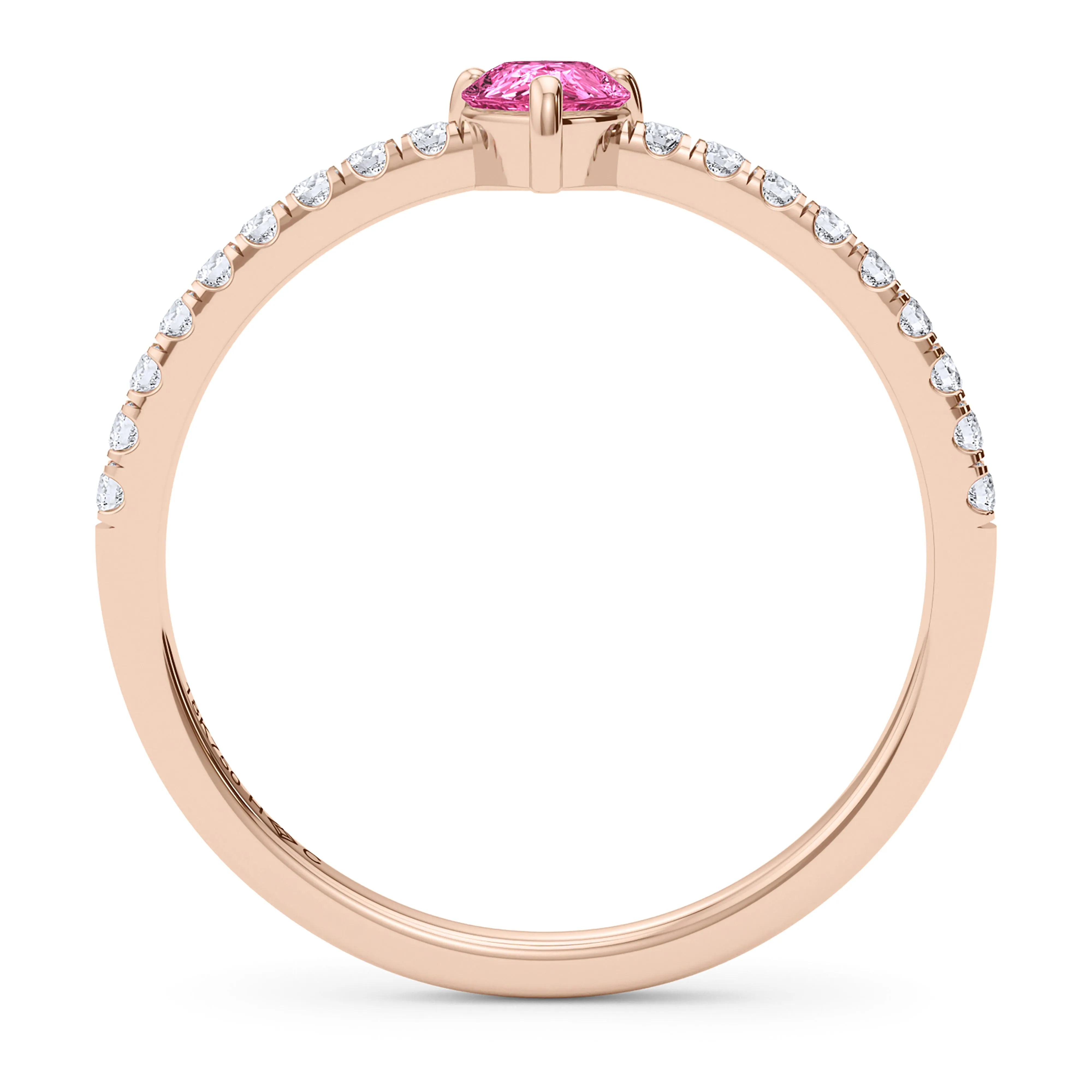 Pear Birthstone and Pave Lab Grown Diamond Ring